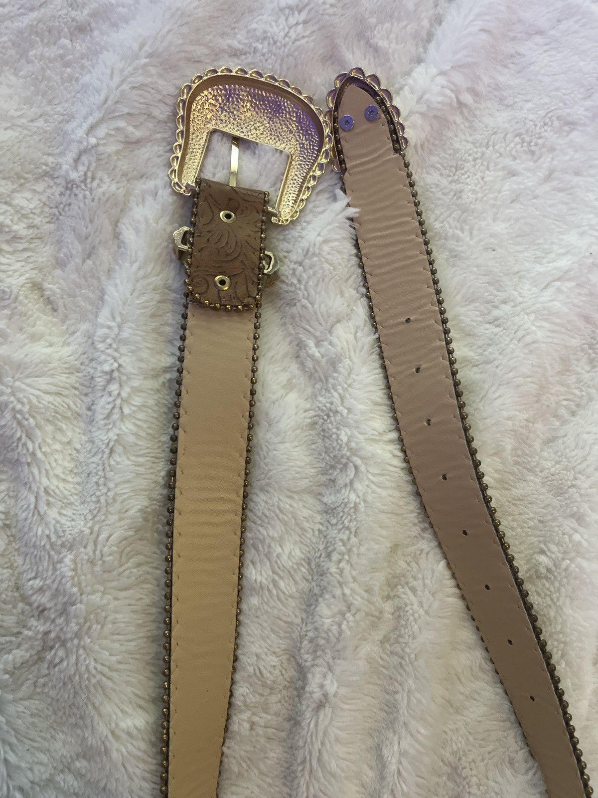 Other Western style brown belt with gold Size 28 - 2 Thumbnail