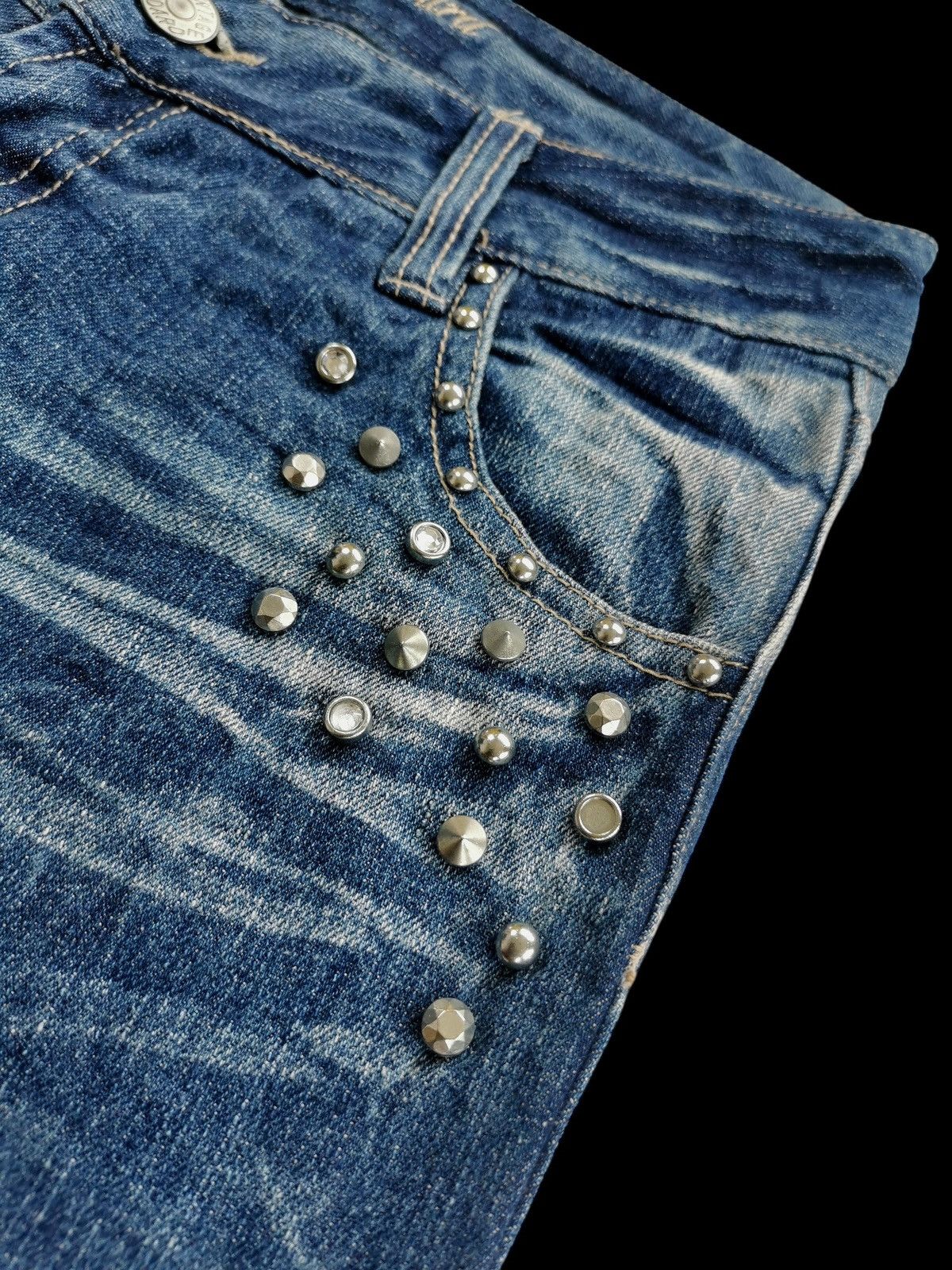 Japanese Brand The Vintage Standard Studded Original Jeans Distressed Denim Size US 32 / EU 48 - 6 Thumbnail