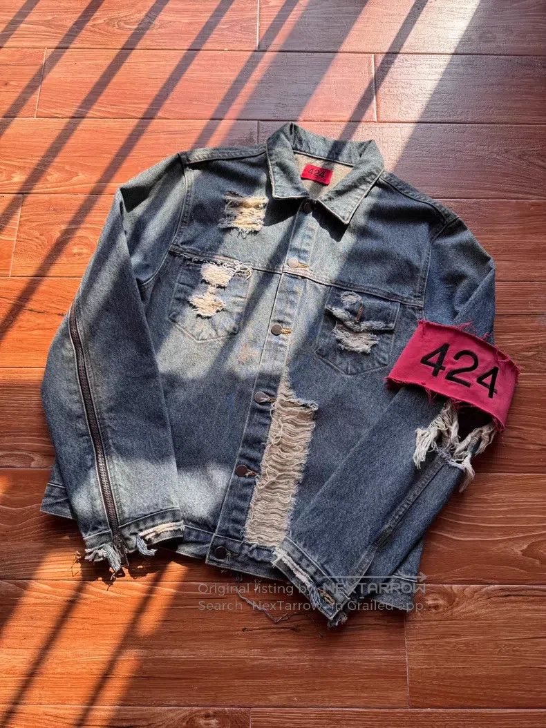 424 424 Big Destruction Denim Jacket Size US M / EU 48-50 / 2 - 2 Thumbnail