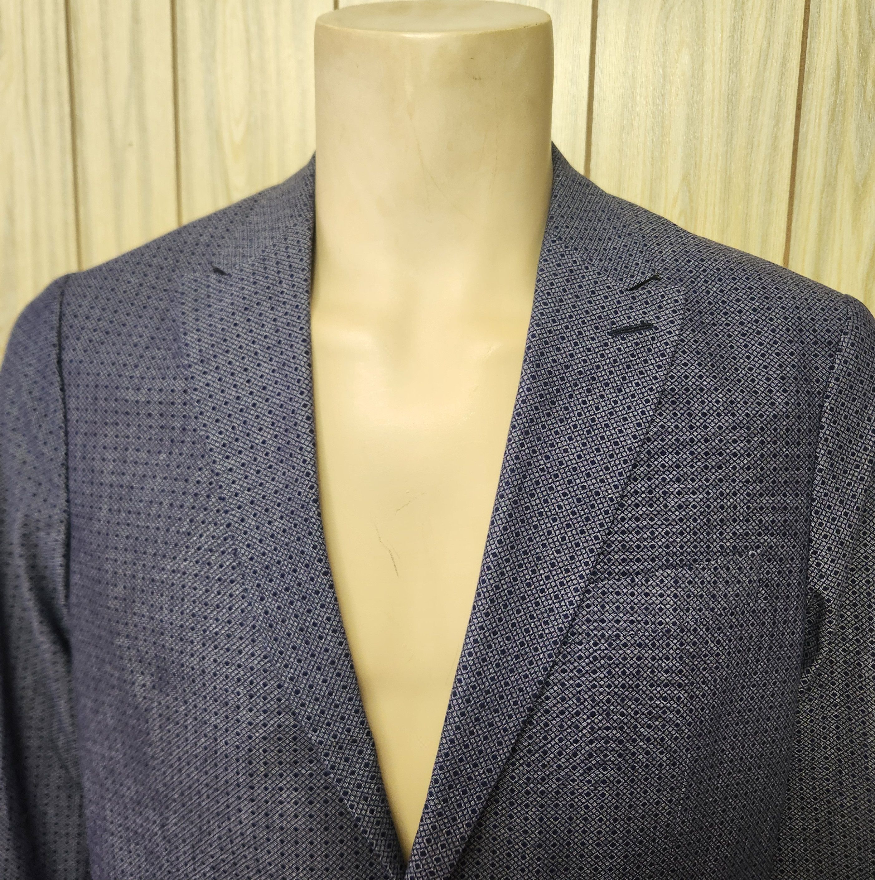 Other Bertoni sport coat 42 blue cotton pattern men's Denmark Size 42R - 2 Thumbnail