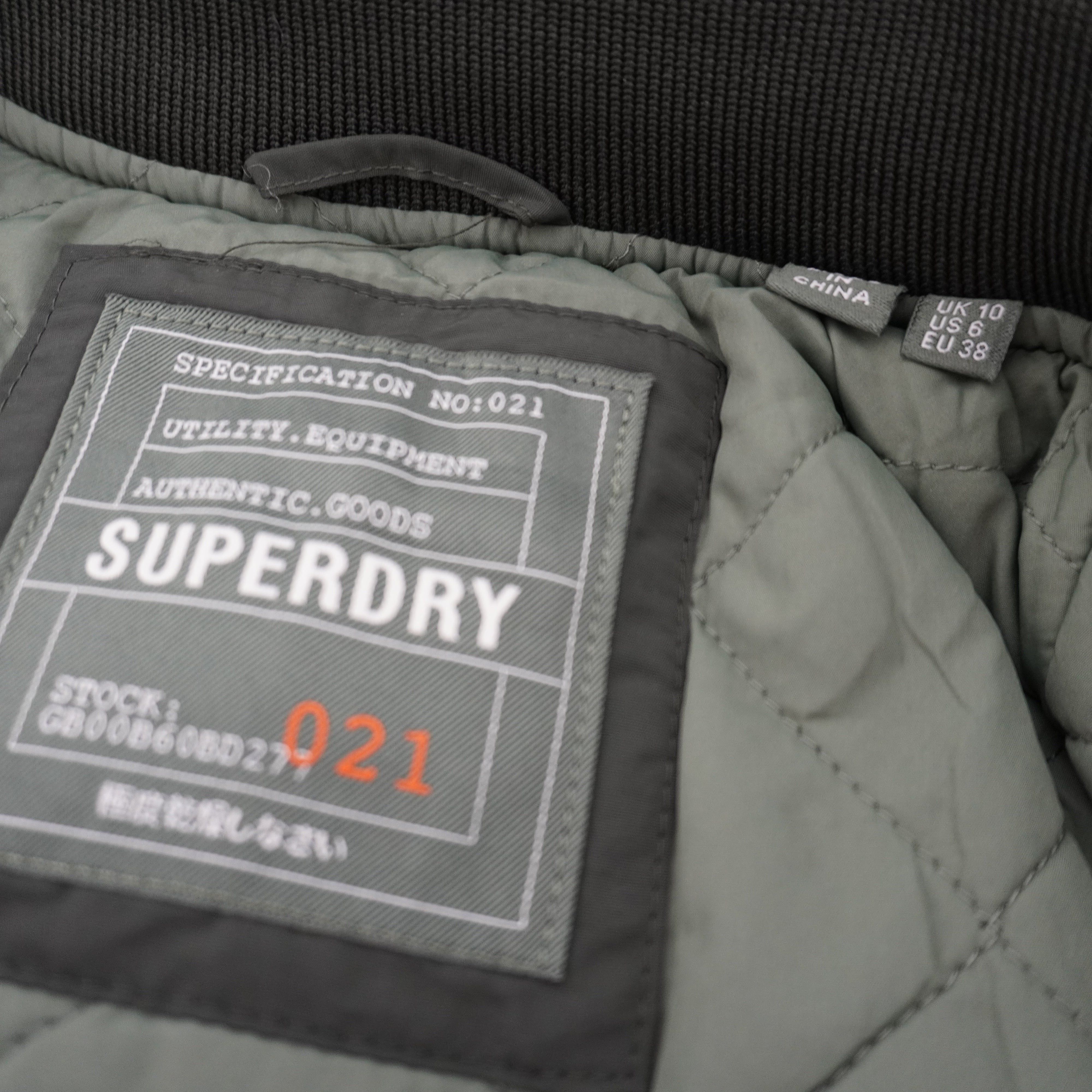 Superdry New Women's Superdry Khaki Bomber Jacket Size M / US 6-8 / IT 42-44 - 6 Thumbnail