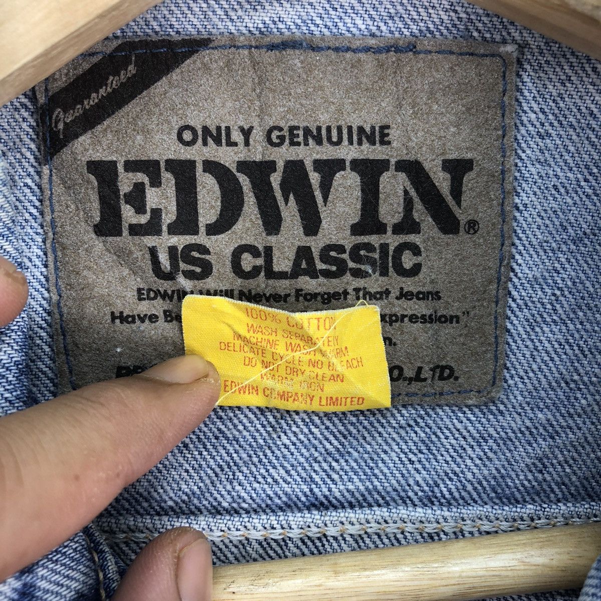 Edwin Vintage 90’s Edwin US Classic Biker Denim Vest Size US S / EU 44-46 / 1 - 10 Thumbnail