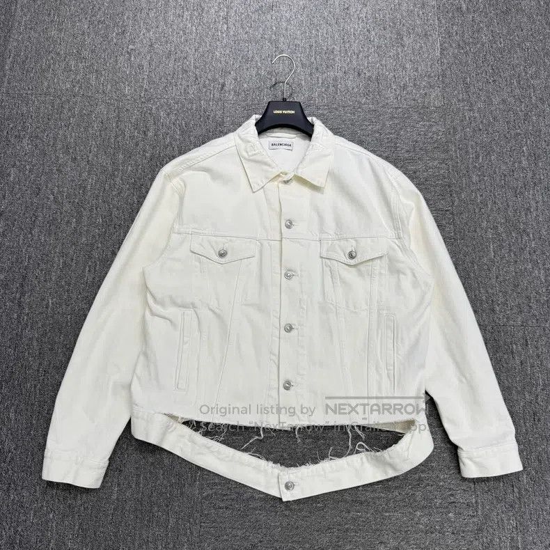 Balenciaga Balenciaga Collar Embroidered Letter Denim Jacket Size XXS / US 00 / IT 34 - 1 Thumbnail