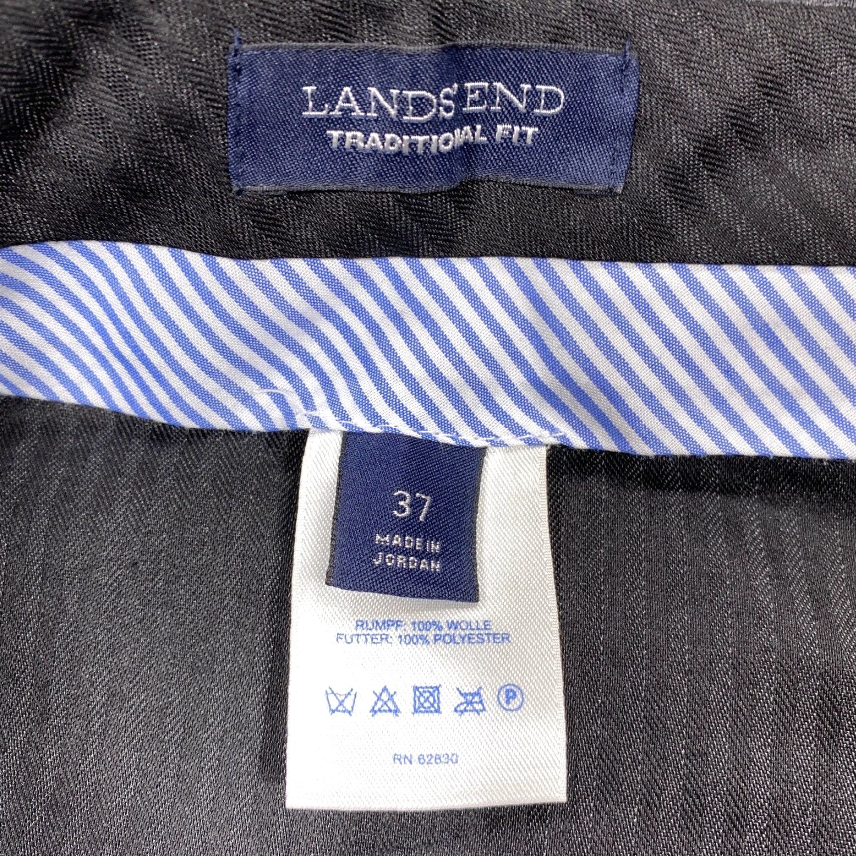 Lands' End Lands' End Dress Pants Mens 37 Gray 100% Wool Traditional Fit Double Pleated Dress Pants Men's Gray Solid Wool Pants Business Formal Slacks Mens Size US 37 - 3 Thumbnail