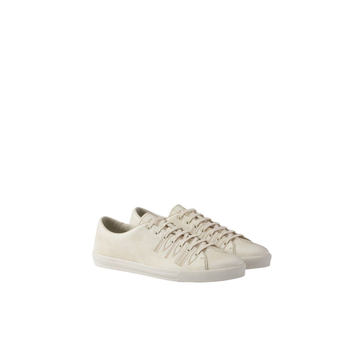 Prada PRADA $1100 Aged Effect Chalk White Sneakers New And Authent Size US 12 / EU 45 - 1 Thumbnail