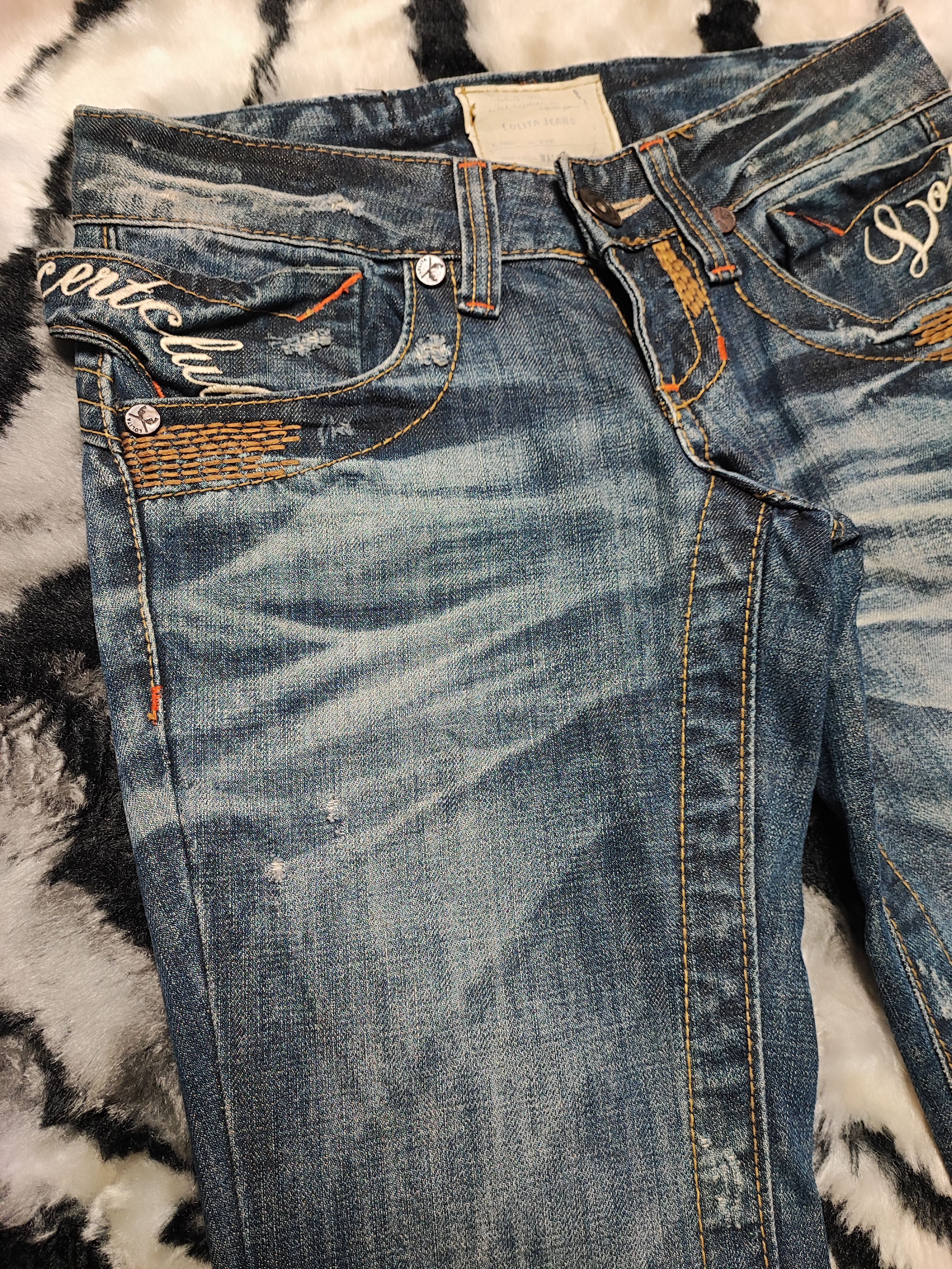 If Six Was Nine Vintage Japanese Flare Lolita Jeans Size 28" / US 6 / IT 42 - 9 Thumbnail