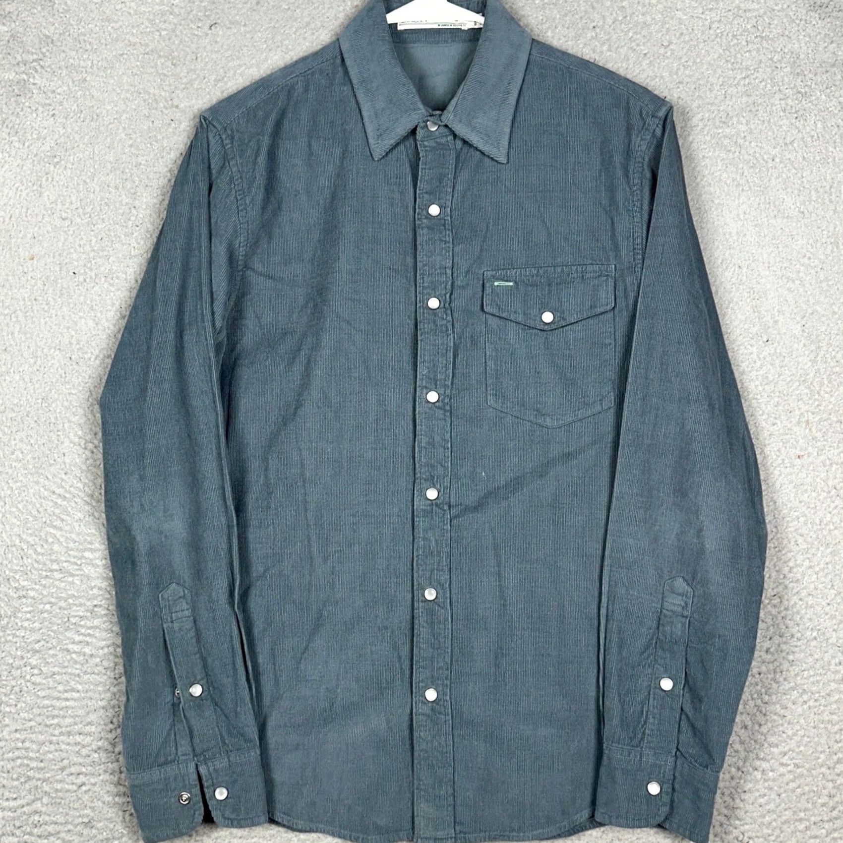 Vintage Criquet Shirt Mens Small Slate Blue Corduroy Western Pearl Snap Button Up Pocket Size US S / EU 44-46 / 1 - 2 Thumbnail