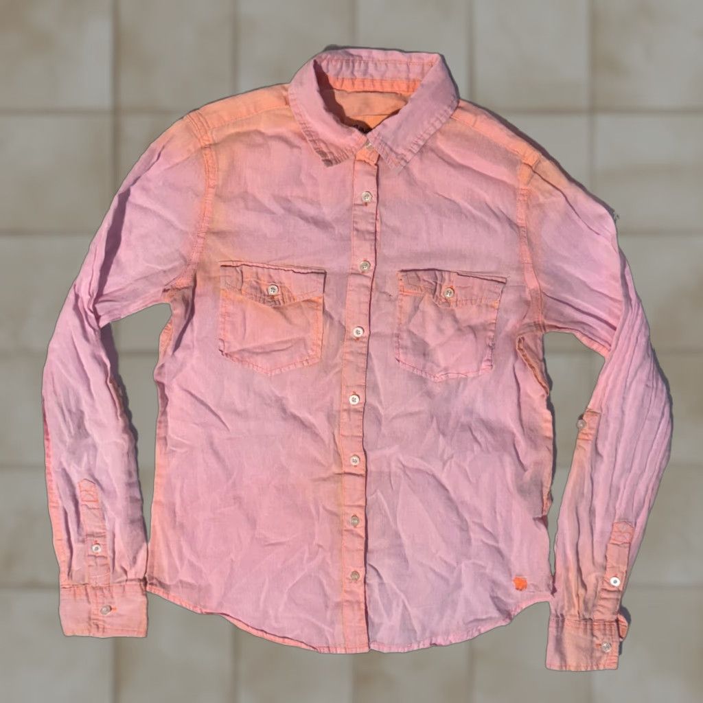 Polo Ralph Lauren VINTAGE Aeropostale Eighty Seven Top Women Long Sleeve Pink Orange Ombre Size S Y2K Size S / US 4 / IT 40 - 1 Thumbnail