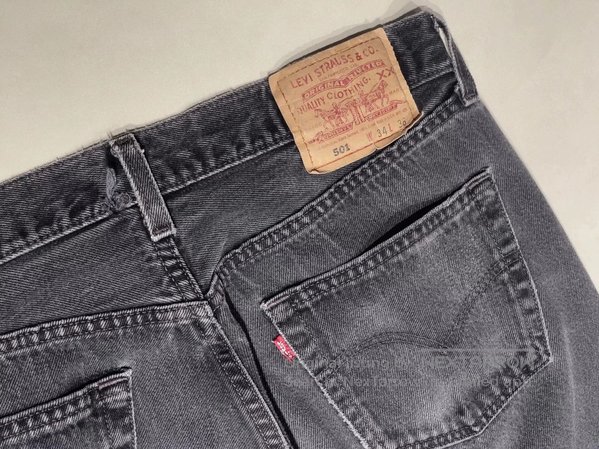 Levi's LEVI'S 501 Straight Black Gray Jeans. Size US 34 / EU 50 - 7 Thumbnail
