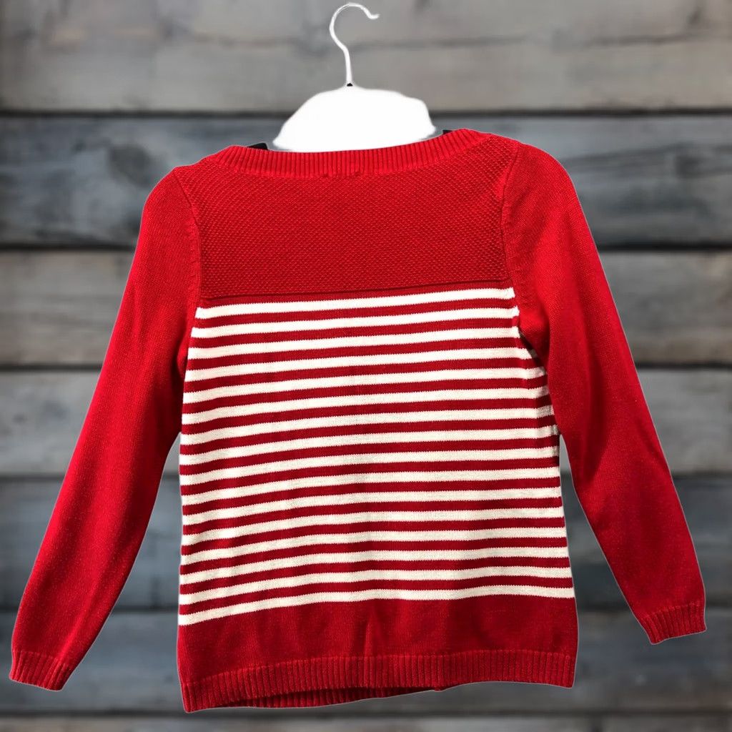 Talbots VINTAGE Talbots Boat Neck Sweater Womens MP Red Striped Nautical Sailor Anchor Pullover Knit Shirt Size M / US 6-8 / IT 42-44 - 1 Thumbnail