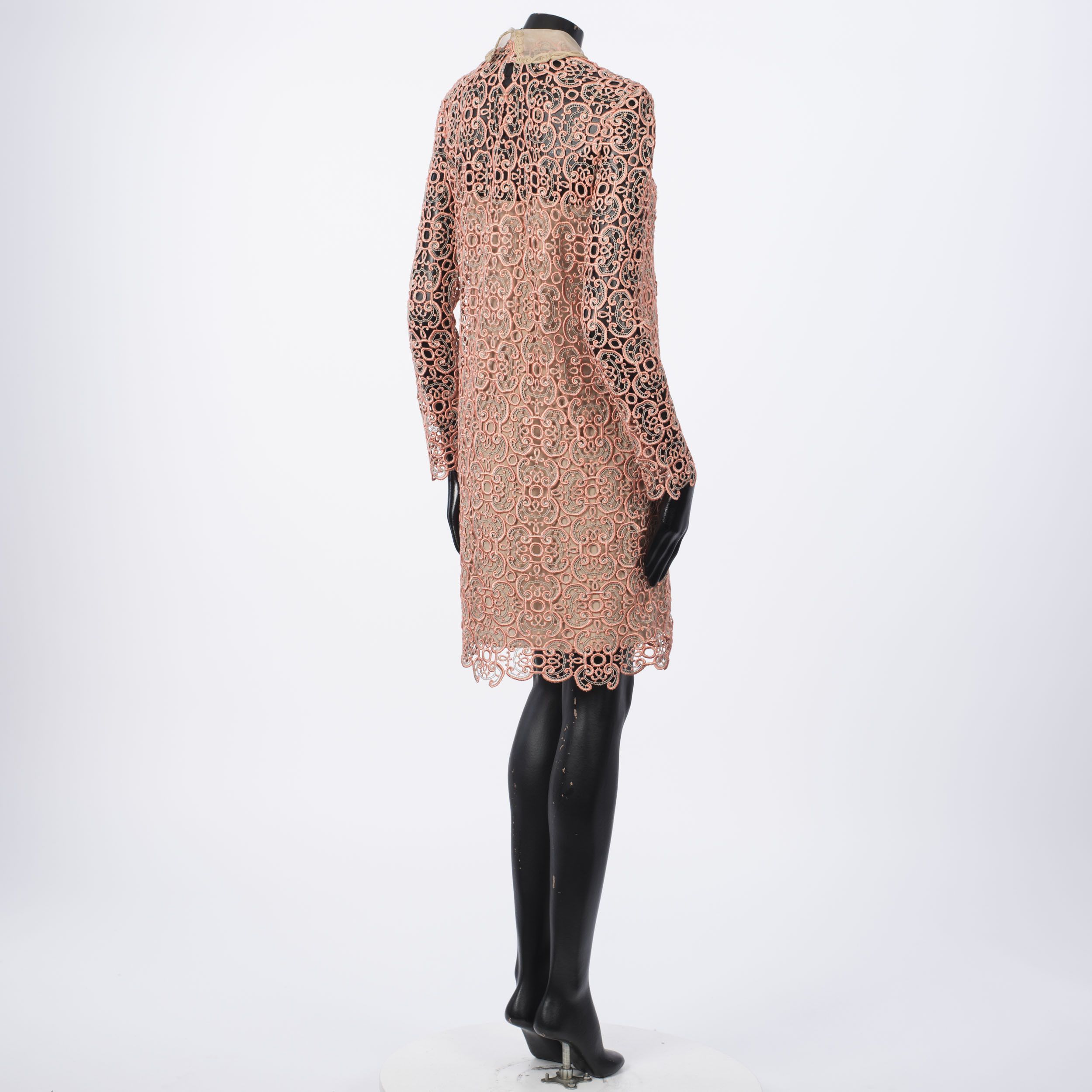 Fendi Macramé Lace Sheer Yoke Shift Dress Size XS / US 0-2 / IT 36-38 - 6 Thumbnail