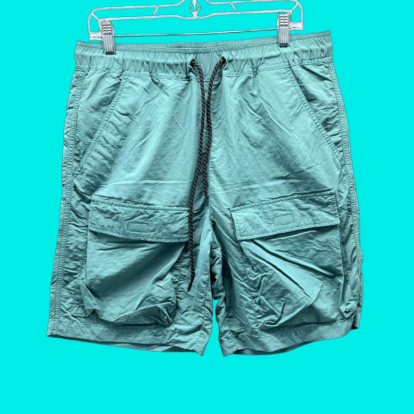 Pacsun Pacsun Shorts Men Medium Green Cargo Nylon Lightweight Drawstring Utility Pocket Size US 31 - 1 Thumbnail