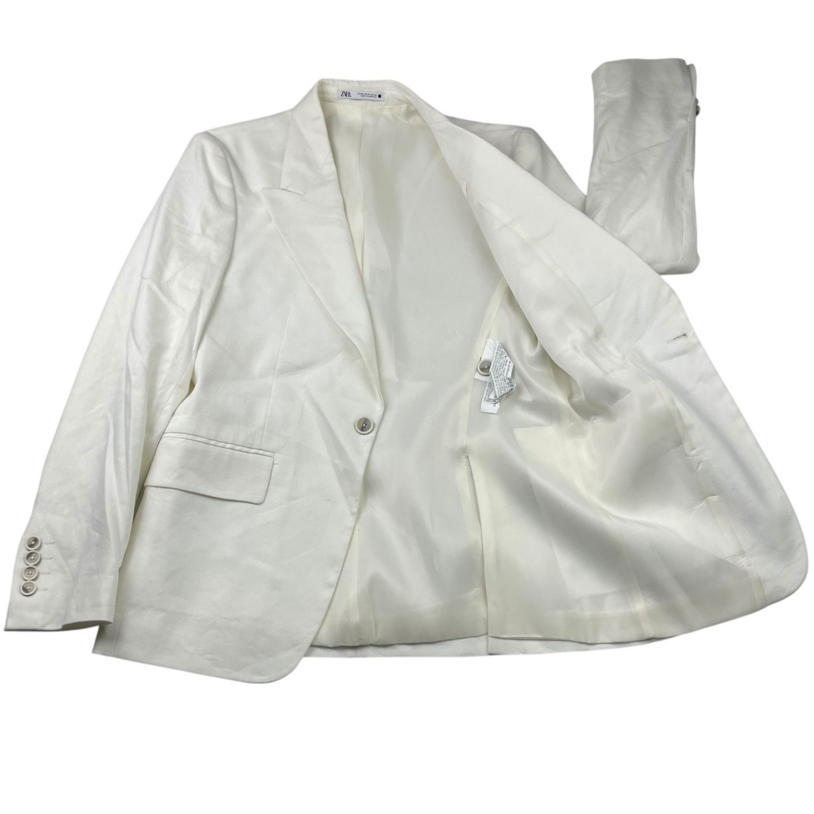 Zara Zara Men's Performance Slim Fit 1-Button Blazer White • 36R Size 36R - 3 Thumbnail