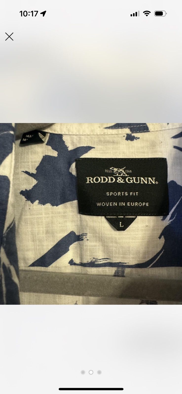 Rodd & Gunn Navy and white floral Rodd & Gunn short sleeve shirt Size US L / EU 52-54 / 3 - 2 Thumbnail