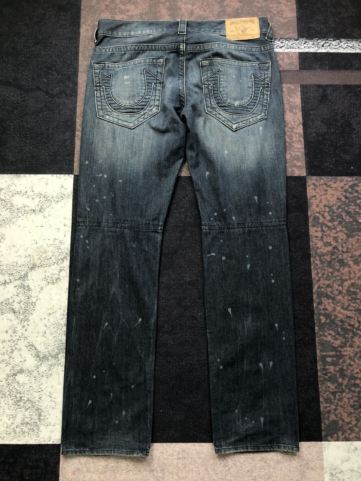 Vintage Vintage True Religion Moto Double Knee Jeans Size US 37 - 13 Thumbnail