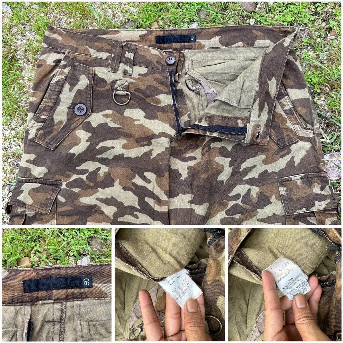 Japanese Brand MALA VITA JAPAN CAMOUFLAGE UTILITY CARGO TACTICAL PANTS Size US 34 / EU 50 - 16 Thumbnail
