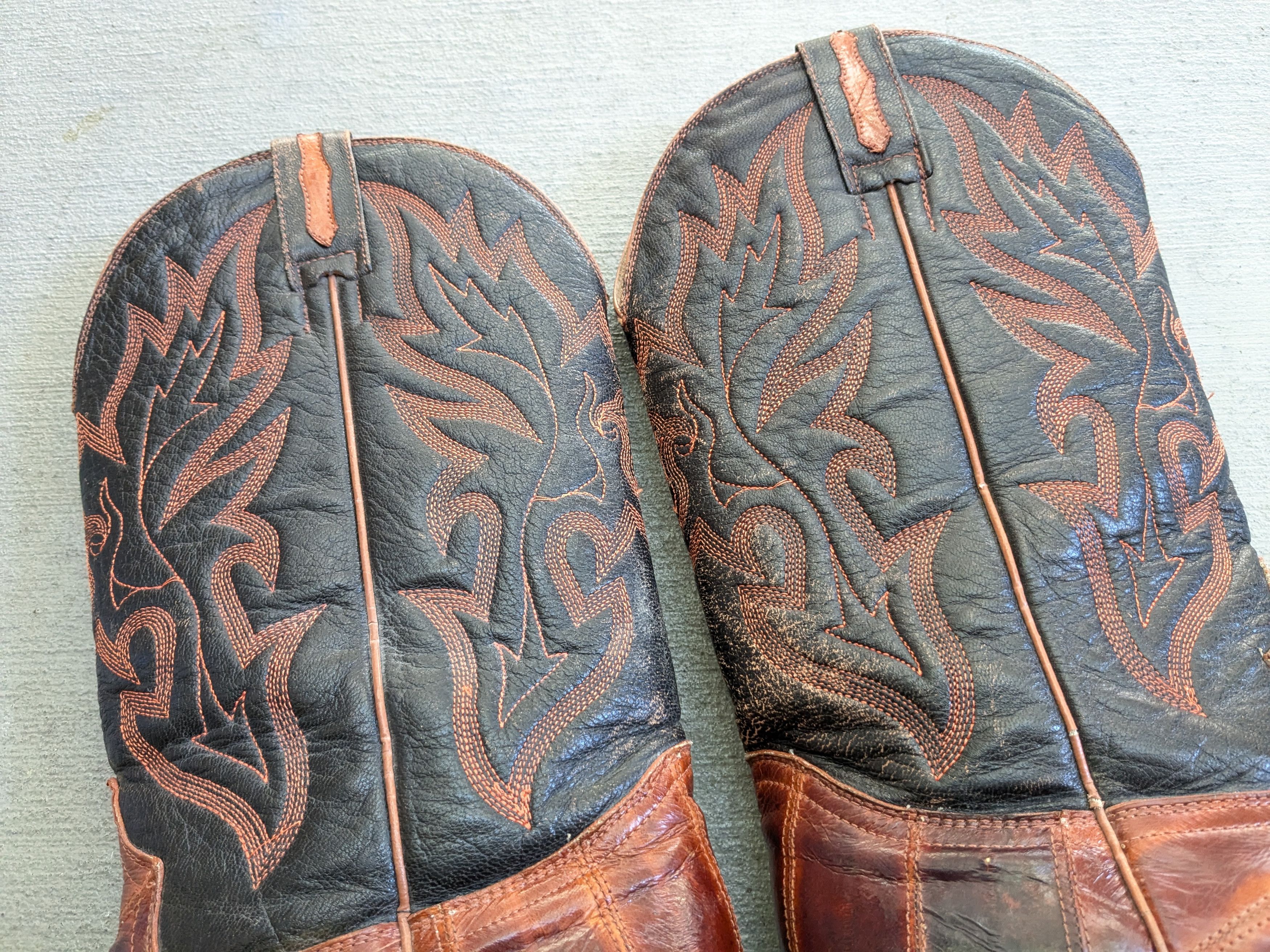 Vintage Vintage Cowboy Boots Eel Leather Brown Black 10 Western Size US 10 / EU 43 - 3 Thumbnail