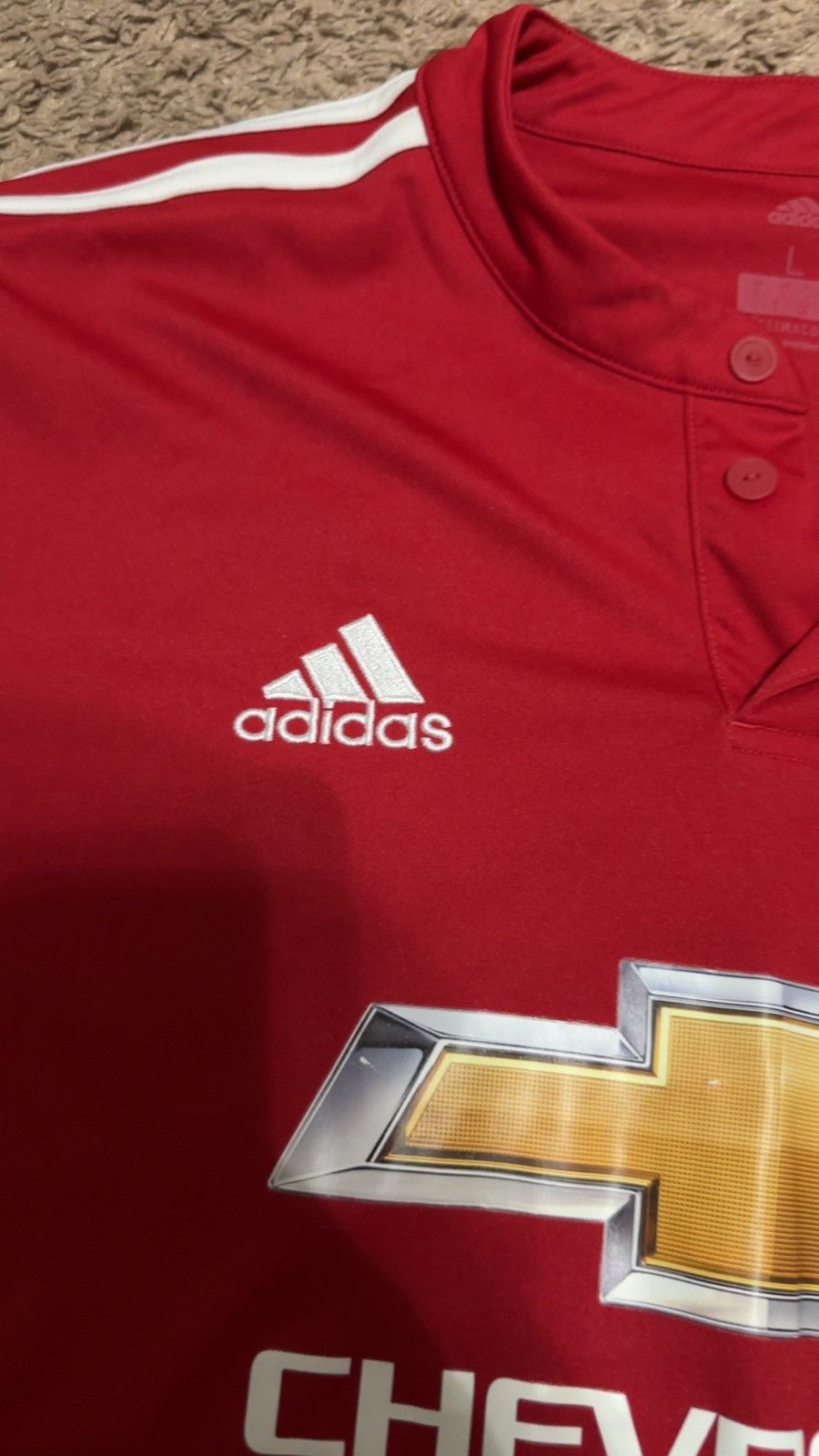 Adidas 2017/2018 Adidas Red Manchester United jersey size large Size US L / EU 52-54 / 3 - 5 Thumbnail