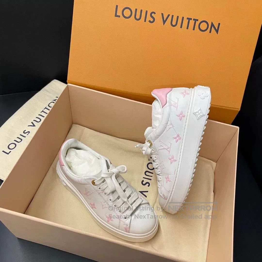 Louis Vuitton LV Logo Pink Gradient White Sneakers. Size US 4 / IT 34 - 4 Thumbnail