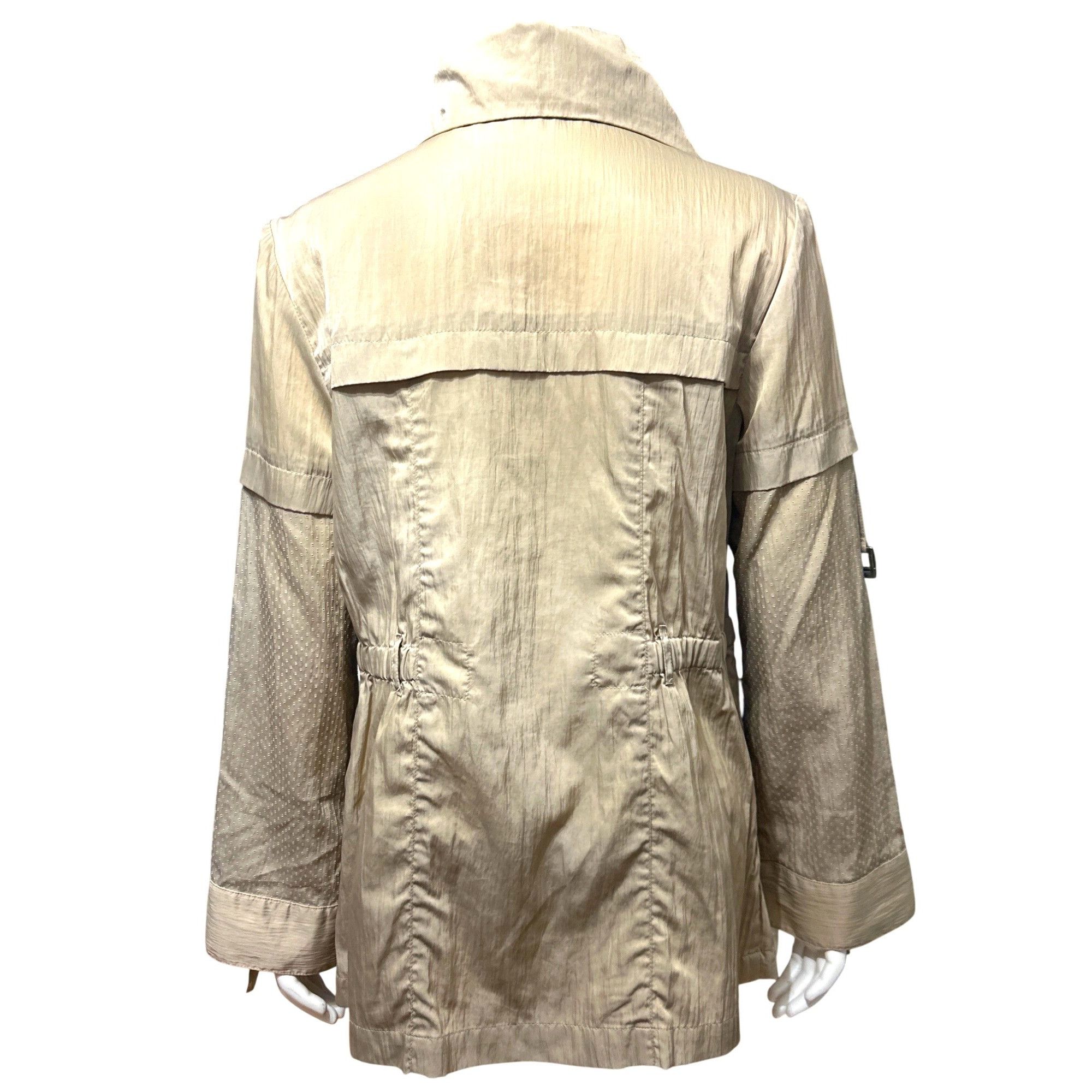 Chicos Chicos Zenergy Lightweight Beige Jacket Adjustable Waist Poc Size XS / US 0-2 / IT 36-38 - 3 Thumbnail