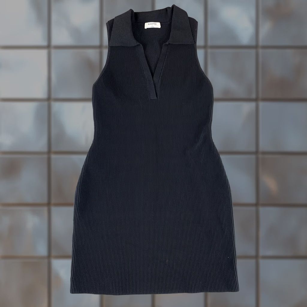 Vintage VINTAGE BABATON SHEATH DRESS WOMENS LARGE BLACK SLEEVELESS V-NECK COLLAR Size L / US 10 / IT 46 - 1 Thumbnail