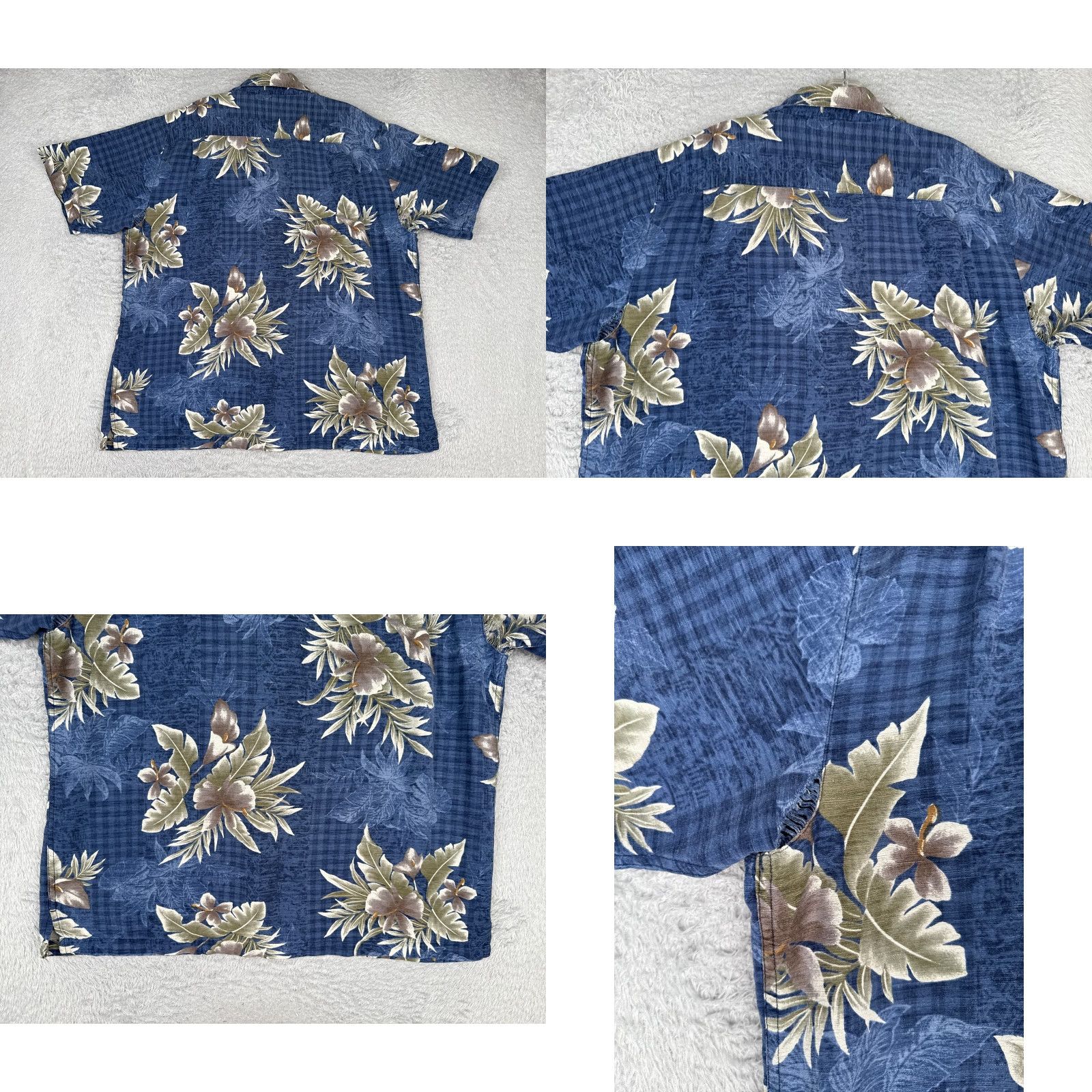 Vintage Batik Bay Shirt Men XL Blue Floral Silk Button-Up Hawaiian vacation resort Luau Aloha 100% Silk Batik Bay Mens Button-Up Shirt Size US XL / EU 56 / 4 - 9 Thumbnail