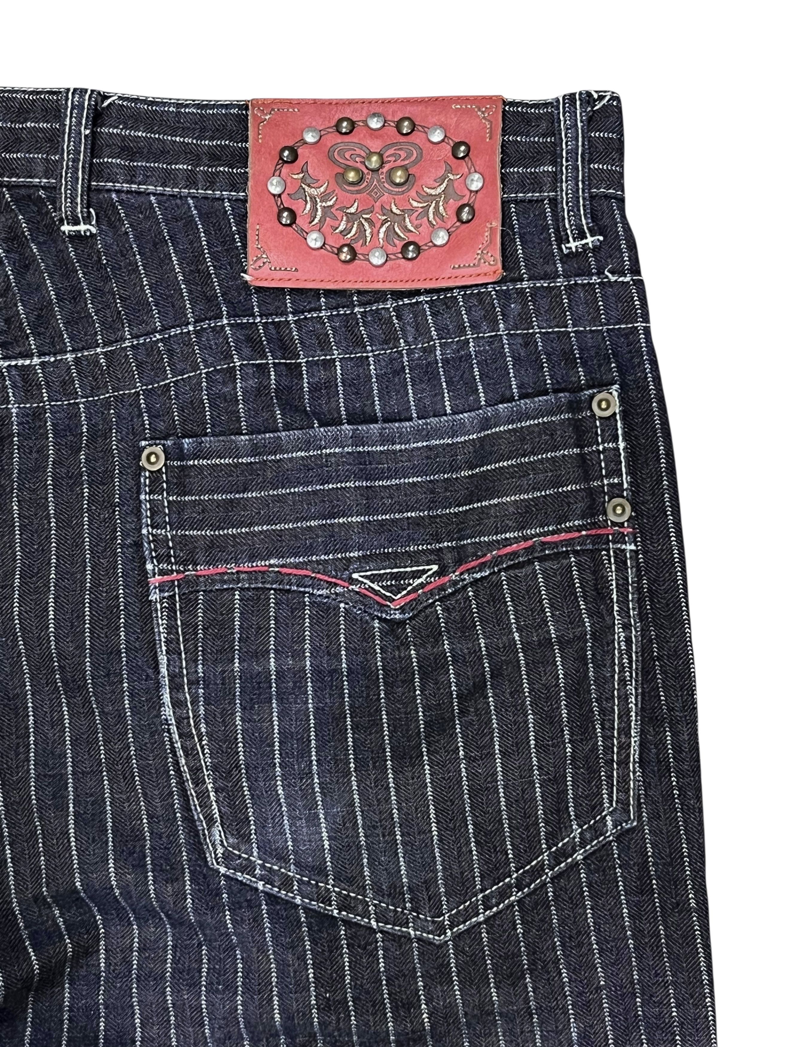 OVER THE STRiPES Vintage Dual Japan Hickory Wabash Twill Denim Jeans Size US 35 - 6 Thumbnail