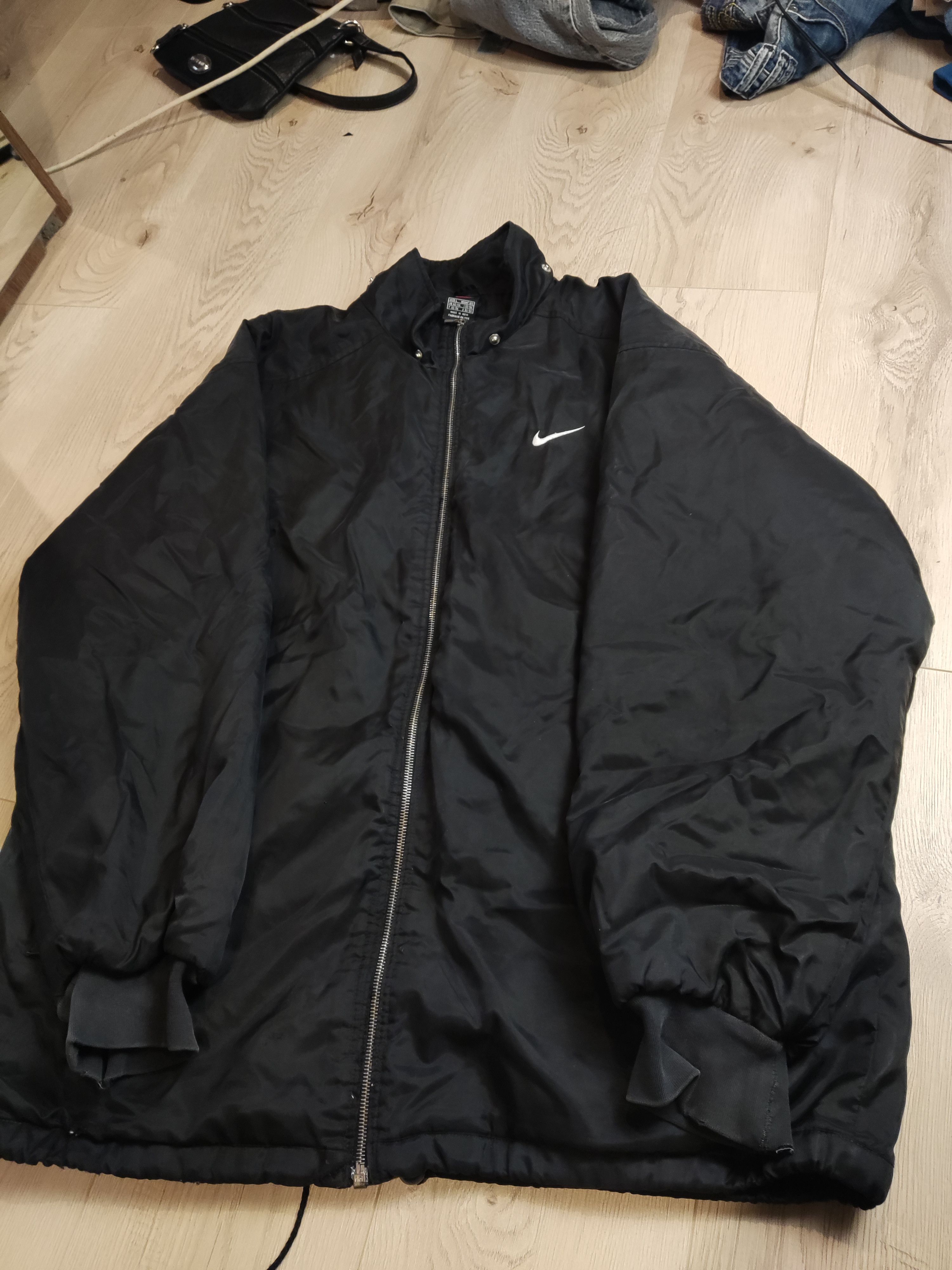 Japanese Brand × Nike Vintage NIKE 90s oversized distressed swoosh logo bomber zip Size US L / EU 52-54 / 3 - 3 Thumbnail