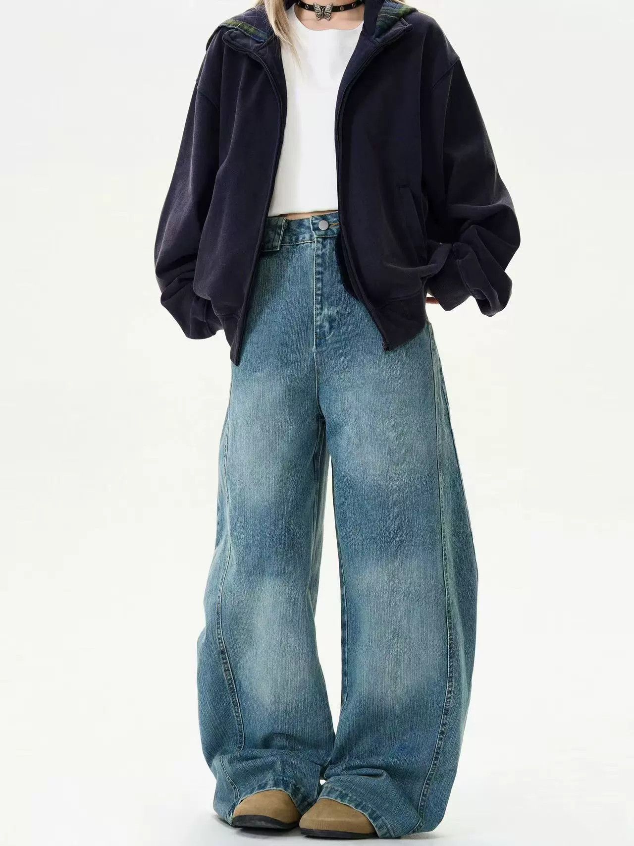 Vintage Vintage men's loose cleanfie wide-leg scimitar jeans Size US 32 / EU 48 - 2 Thumbnail