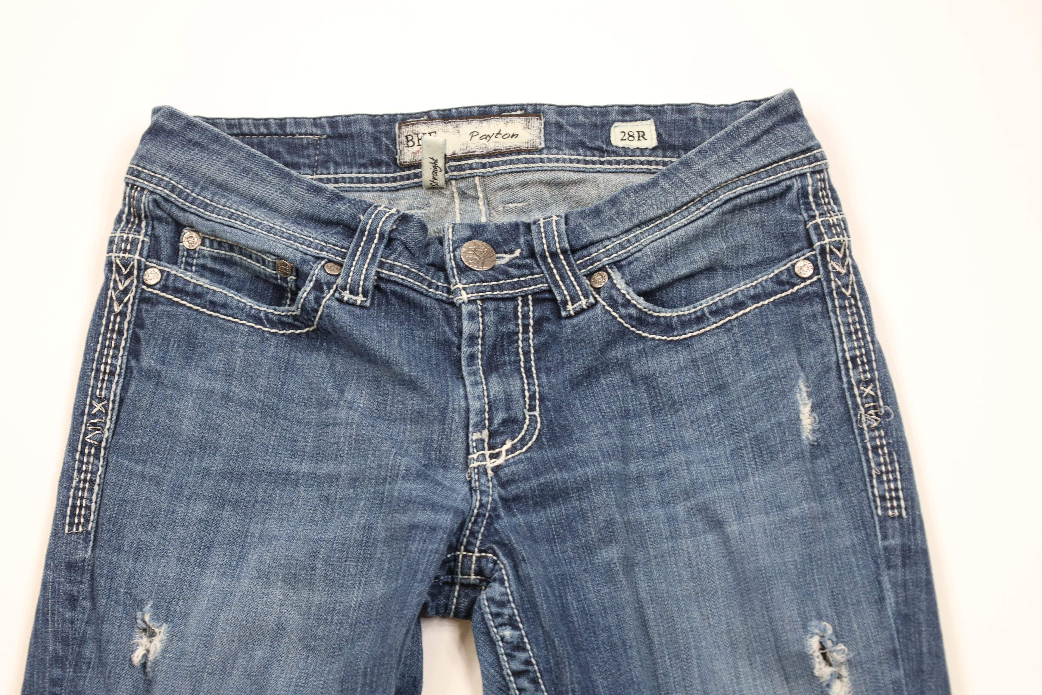Vintage Buckle BKE Thick Stitch Stretch Payton Straight Leg Jeans Size 28" / US 6 / IT 42 - 2 Thumbnail