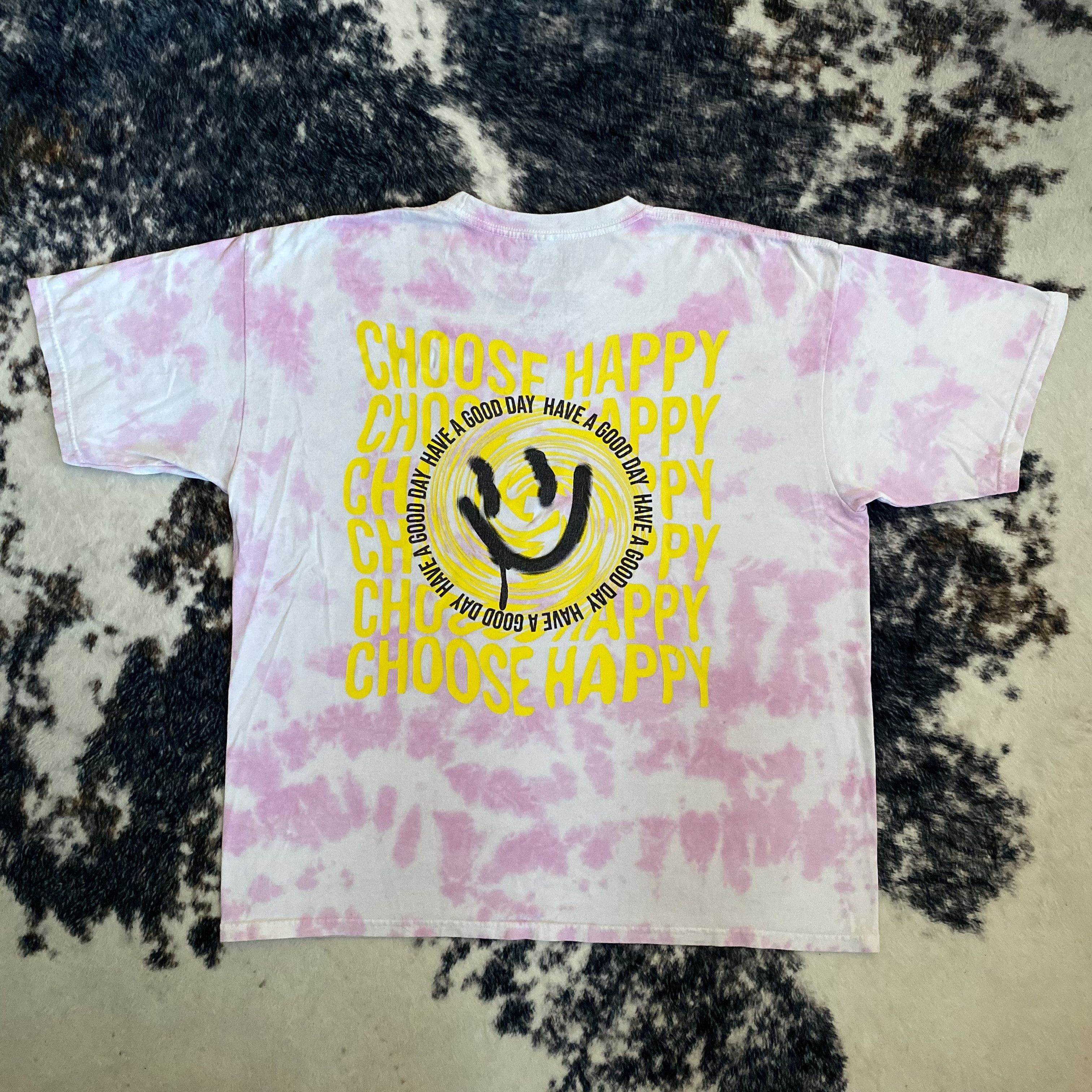 Chemistry Happy Smiley “Have A Good Day” Tie-Dye T-shirt in Pink Size US XL / EU 56 / 4 - 6 Thumbnail