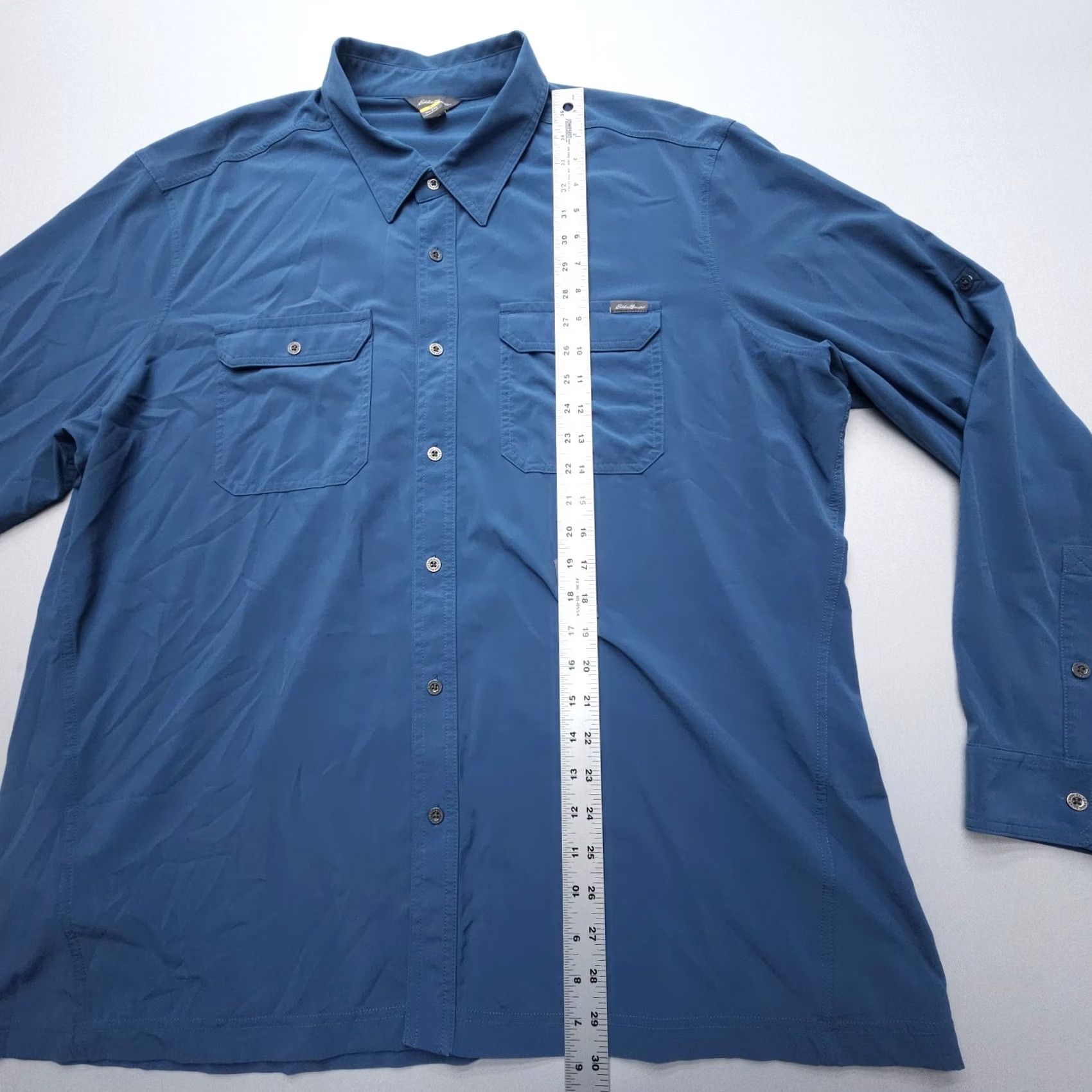 Eddie Bauer Eddie Bauer Travex Shirt Mens 2XL Blue Tech Stretch Hiking Travel Fishing Light Shirt Size US XXL / EU 58 / 5 - 6 Thumbnail