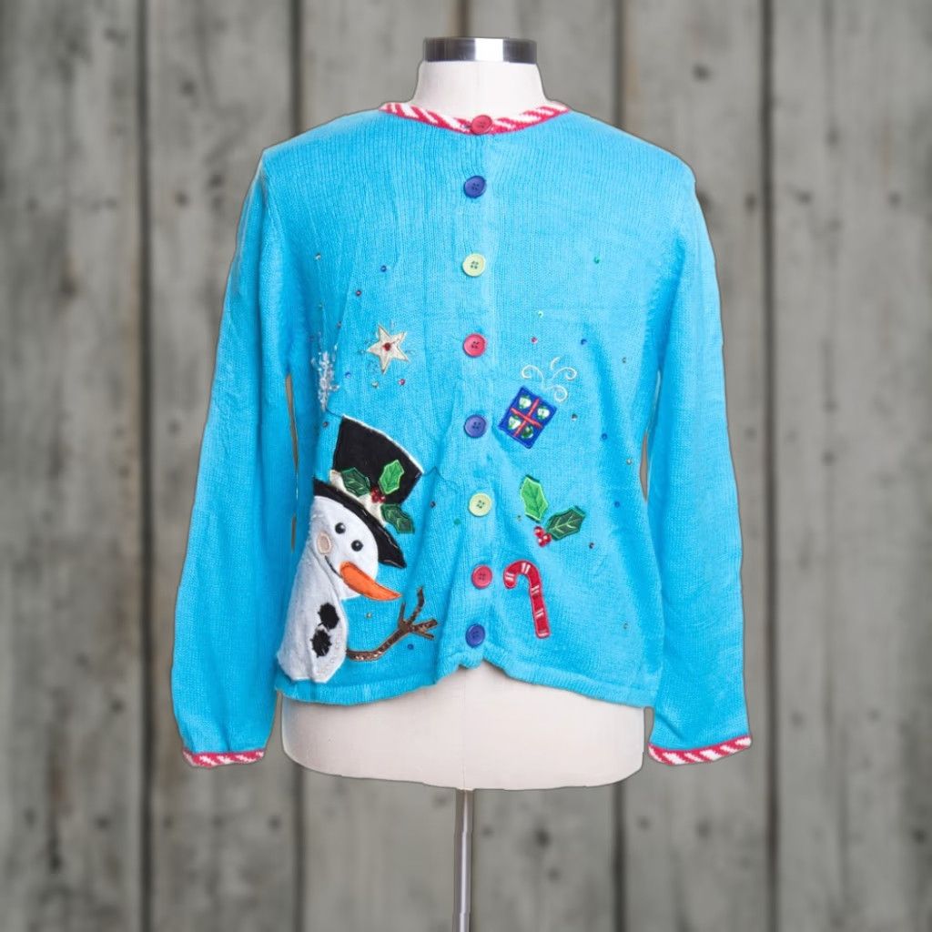 Vintage VINTAGE Tiara International Blue Cardigan 43556 XL Ramie/Cotton Men’s XL Women’s XL Emerald? Size XL / US 12-14 / IT 48-50 - 1 Preview