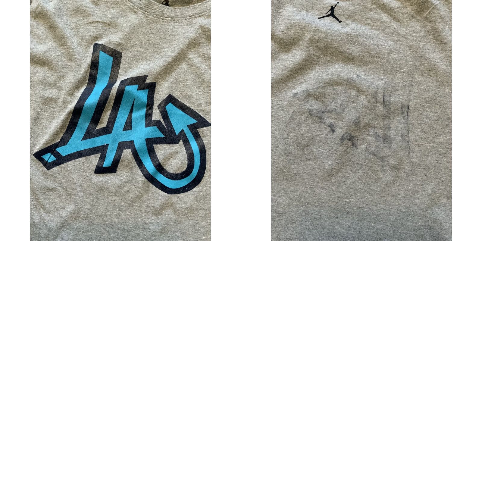 Jordan Brand Air Jordan Retro 10 Los Angeles LA Jumpman Crewneck Graphic S/S T-shirt Sz. L Men Gray Crew Neck Shirt Size US L / EU 52-54 / 3 - 8 Thumbnail