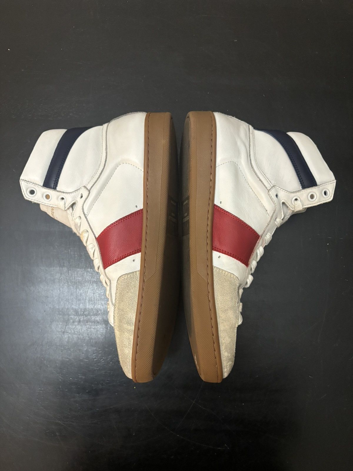 Saint Laurent Paris Saint Laurent Paris SL-10H Leather Sneakers White Red Gum Size US 7 / EU 40 - 3 Thumbnail