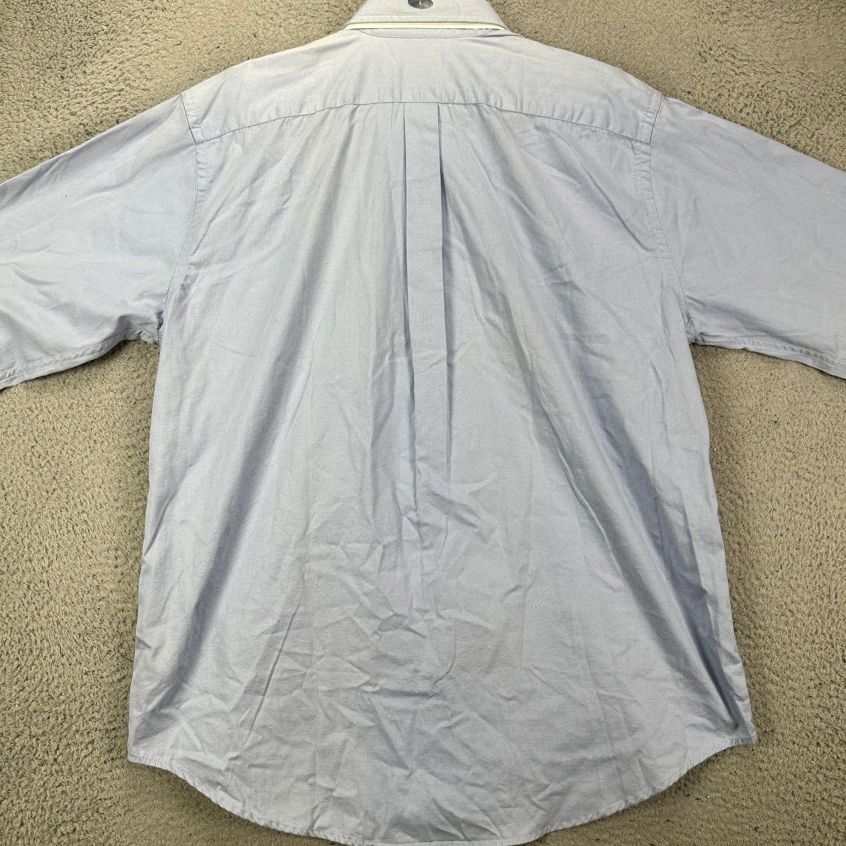 Lands' End Lands' End Shirt Dress Mens Large 16-16.5 Blue Long Sleeve Pocket 100% Cotton NEW Size 42R - 2 Thumbnail