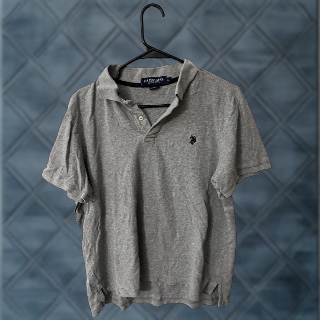 U.S. Polo Assn. U.S. Polo Assn. Luxury Feel Men's Large Polo Shirt Gray Logo Short Sleeve Collared Button Closure 100% Cotton Size US L / EU 52-54 / 3 - 1 Thumbnail