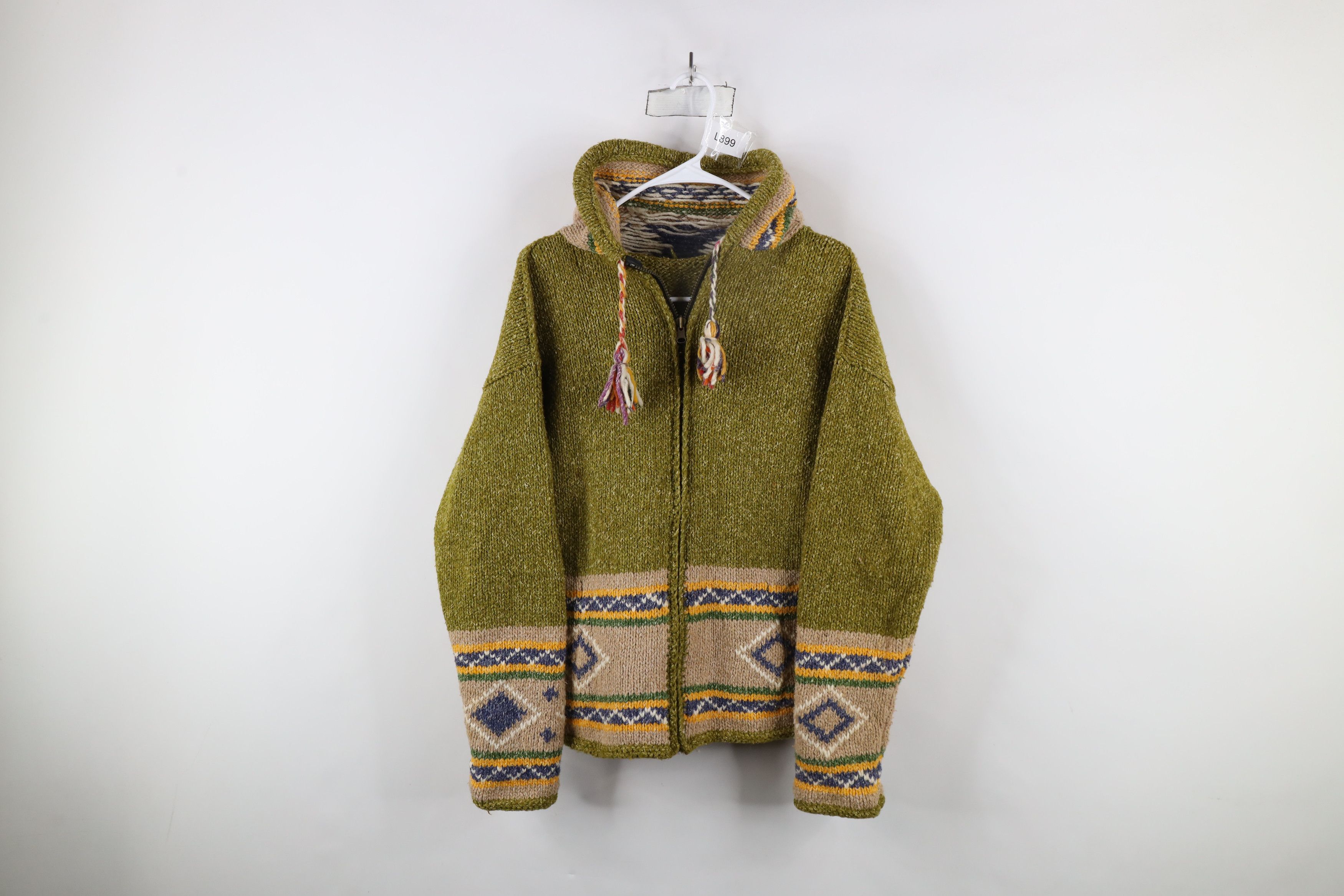 Vintage Vintage 90s Streetwear Fairy Elf Wool Knit Hoodie Jacket Size M / US 6-8 / IT 42-44 - 1 Thumbnail