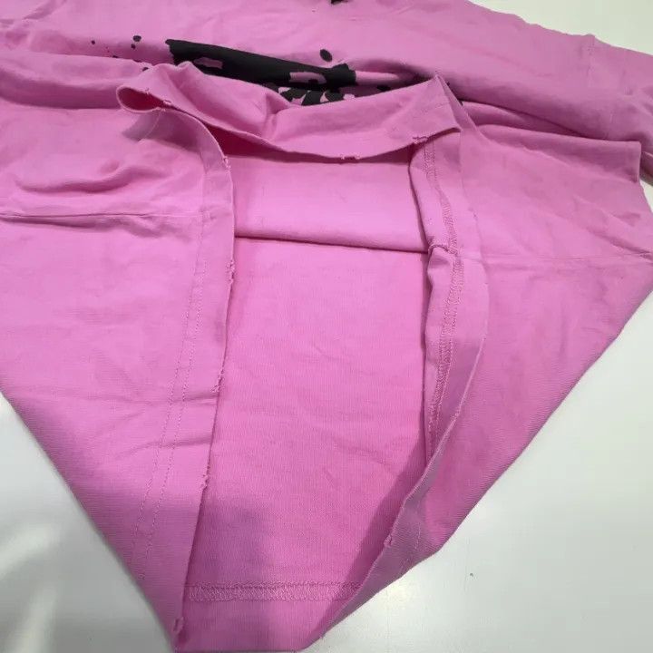 Balenciaga Hand Drawn BB Logo Pink T-Shirt 0079-2507