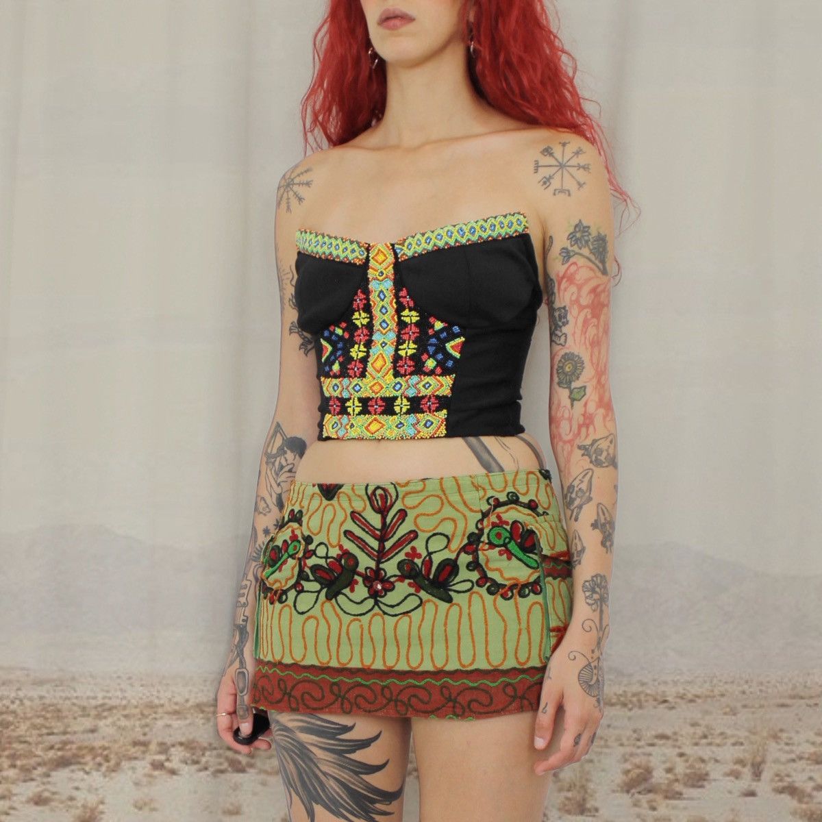 Vintage 🪇BEADED CORSET🪇 Size M / US 6-8 / IT 42-44 - 2 Thumbnail