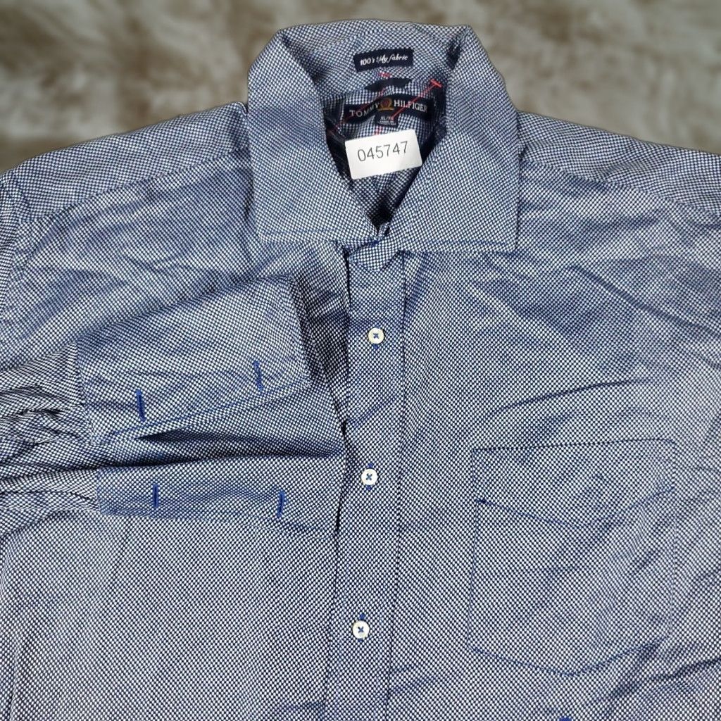 Tommy Hilfiger TOMMY HILFIGER Shirt Mens XL Blue Casual Button-Up Long Sleeve Woven Size US XL / EU 56 / 4 - 1 Thumbnail