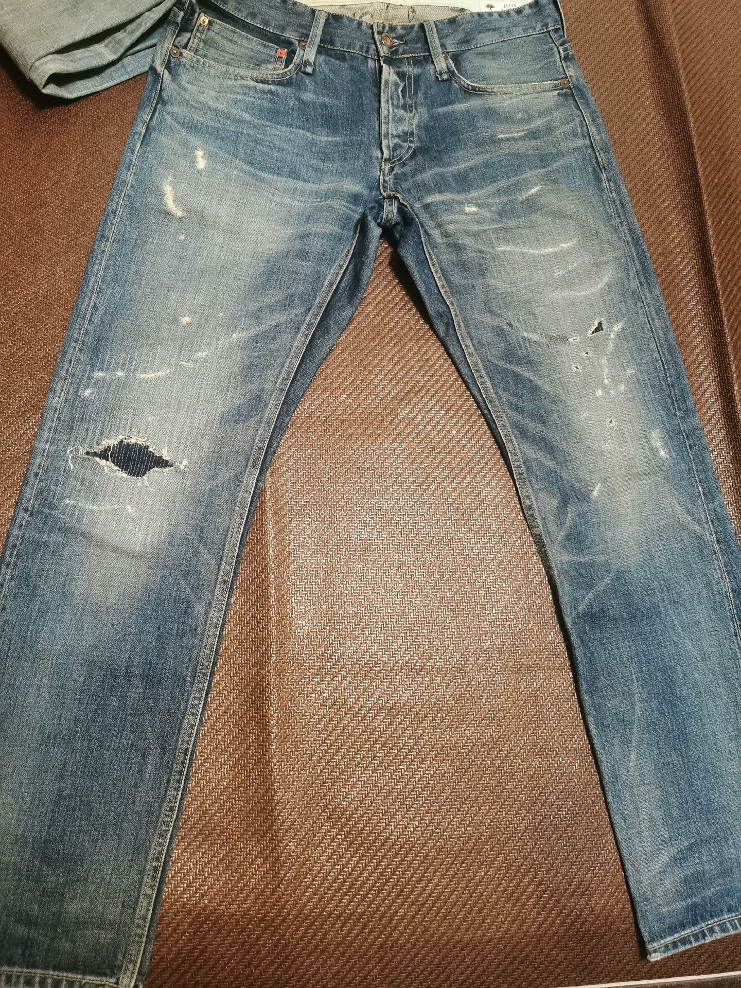 DENHAM Denham Japan Artisan Blue Distressed Jeans Size US 31 - 1 Thumbnail