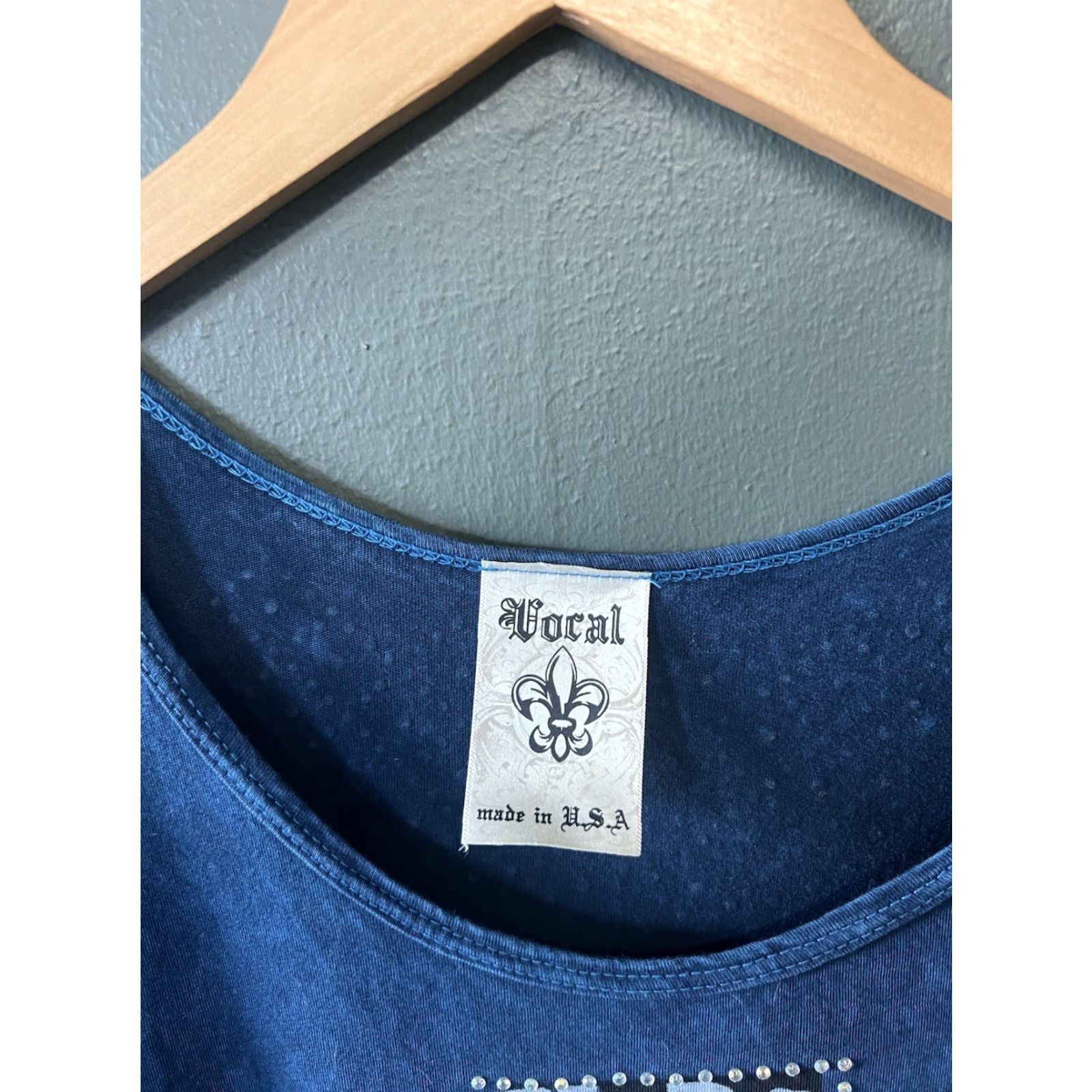 Vintage Vocal Blue Short Sleeve T-Shirt Womens L Made in USA Long Shirt Size Large Size L / US 10 / IT 46 - 3 Thumbnail