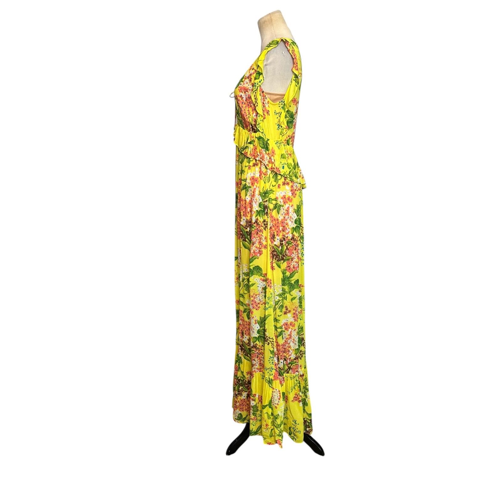 Anthropologie Tracy Reese vibrant yellow floral maxi dress size XS Size XS / US 0-2 / IT 36-38 - 17 Thumbnail