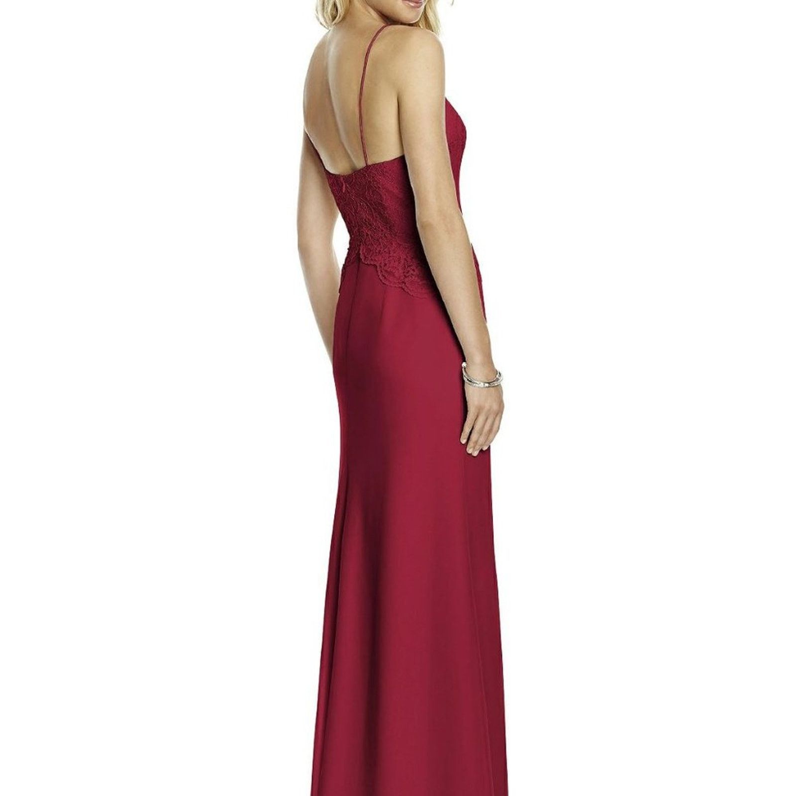 After Six After Six Lace Bodice Matte Chiffon Bridesmaid Formal Dress Size XL / US 12-14 / IT 48-50 - 4 Thumbnail