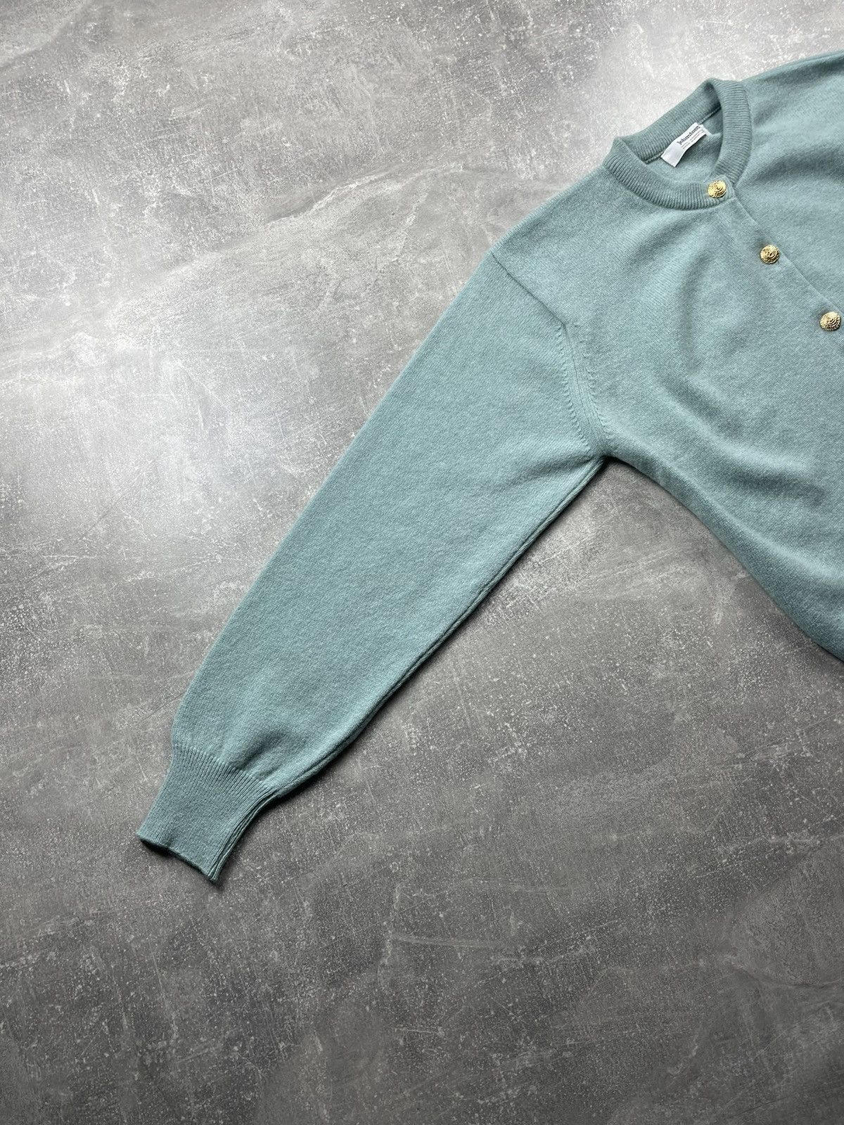 Johnstons Of Elgin Johnstons of Elgin Pure New Wool Mint Green Cardigan Size US M / EU 48-50 / 2 - 5 Thumbnail