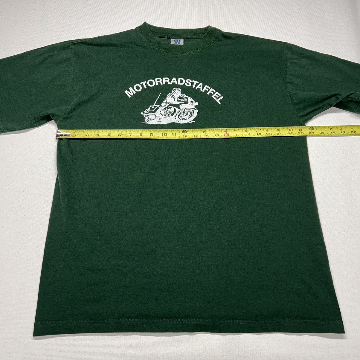 Vintage VTG German Police Tee Shirt Green Motorcycle Polizei Bike Size US XXL / EU 58 / 5 - 12 Thumbnail
