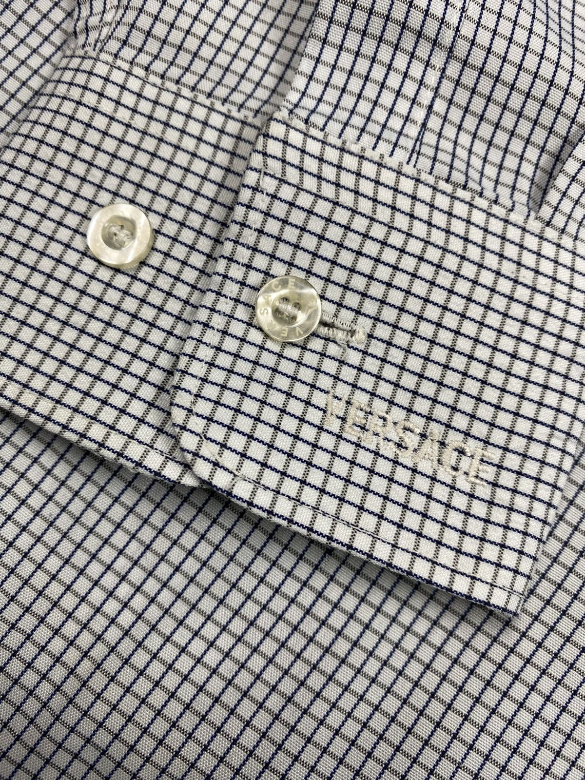 Versace Vintage Versace Classic V2 Micro Check Button Down Shirt Size US XL / EU 56 / 4 - 18 Thumbnail