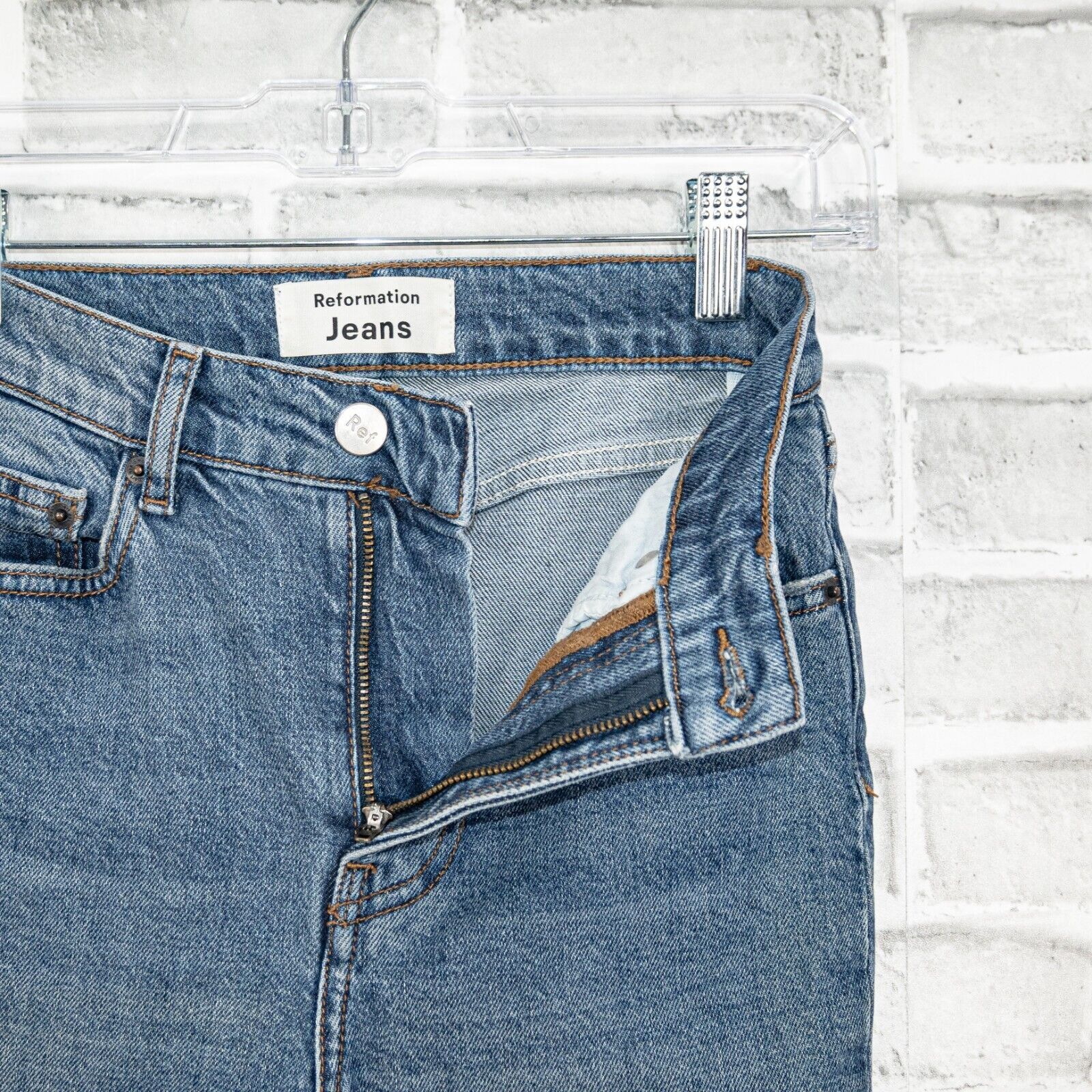 Reformation REFORMATION High Rise Skinny Cropped Jeans in Blue Size 24" / US 00 / IT 34 - 3 Thumbnail