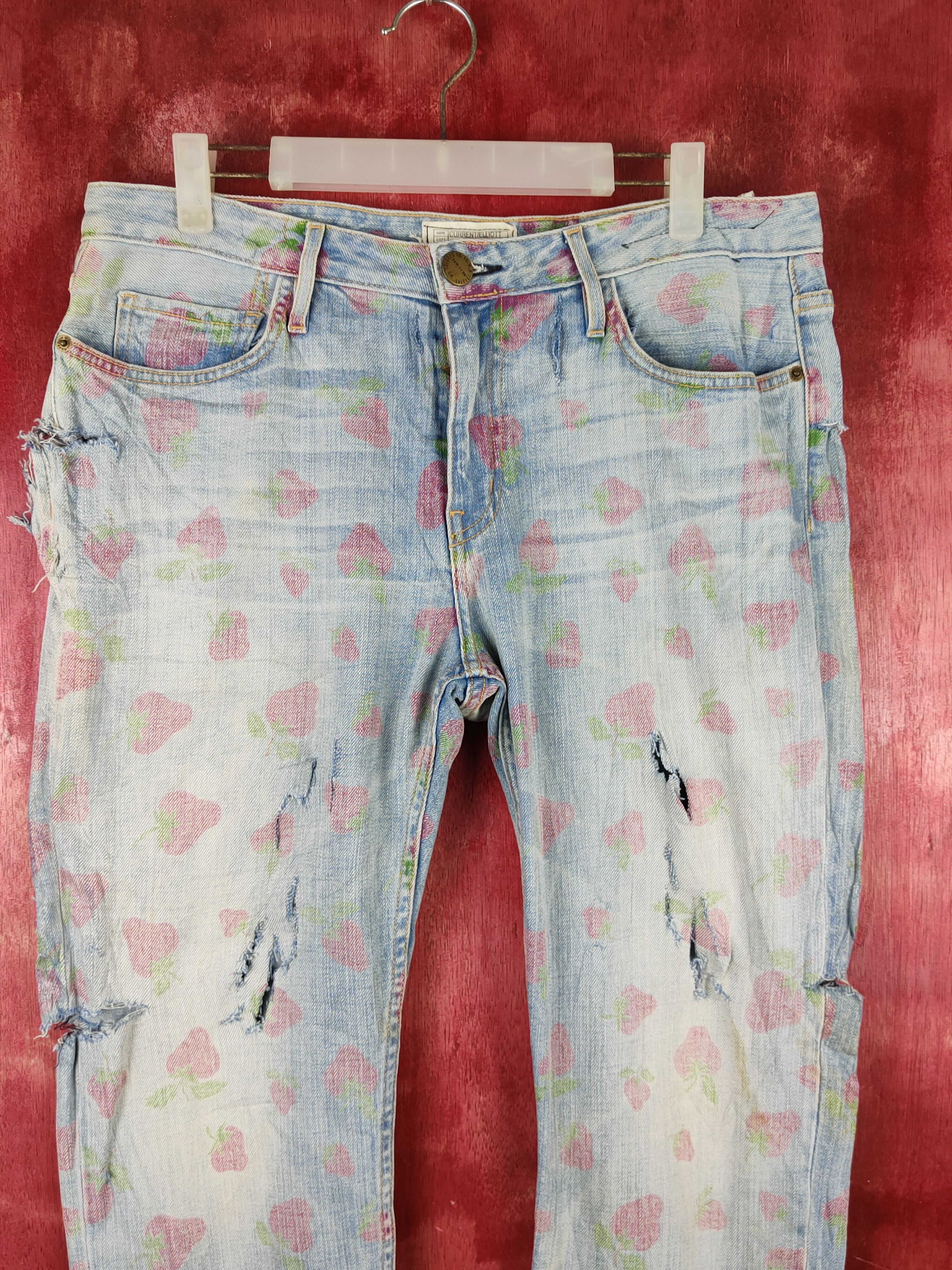 Current/Elliot Current Elliot strawberry faded Ripped Denim #S1537 Size 31" - 2 Thumbnail
